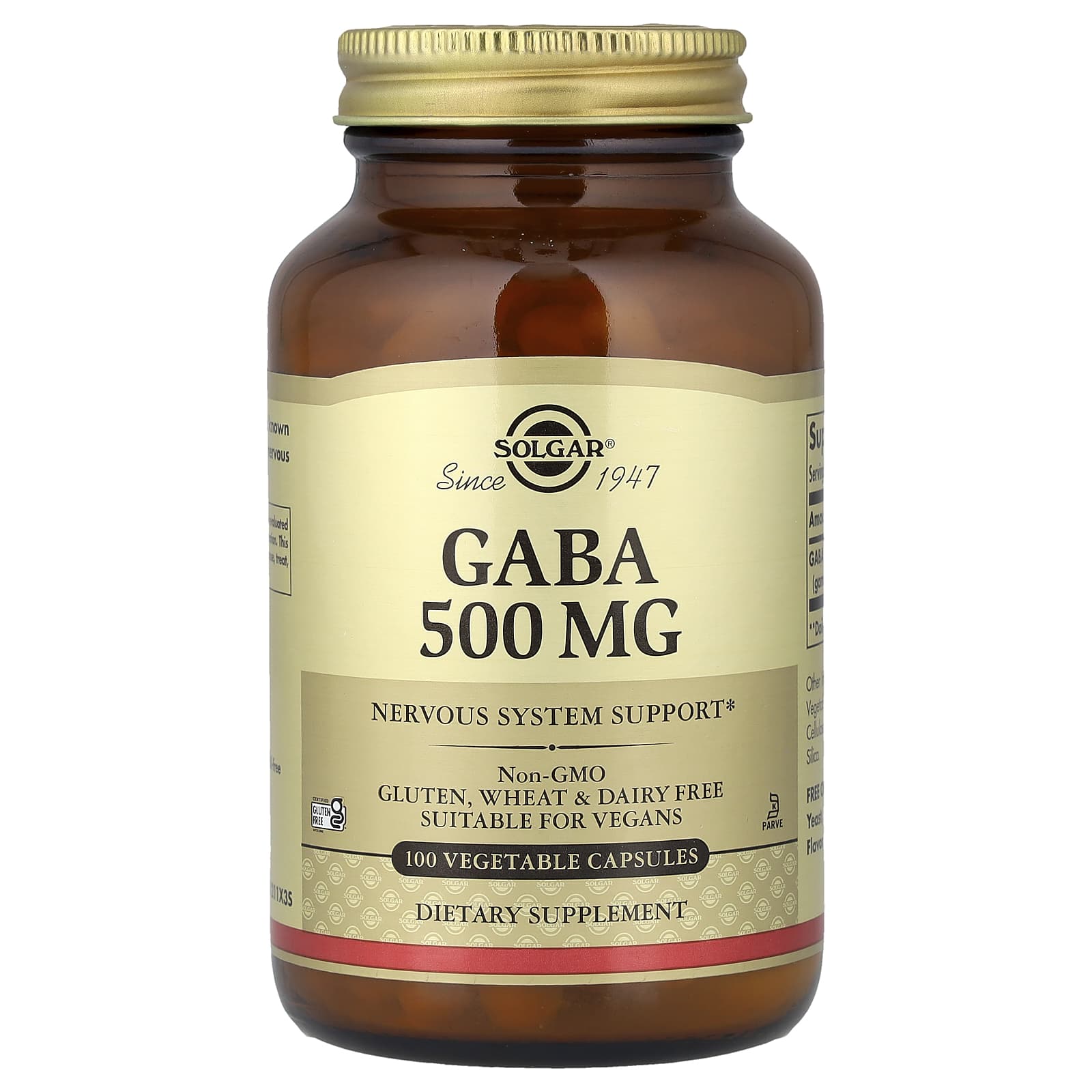 Solgar GABA – 100 gélules végétales – 500 mg — Tunisie