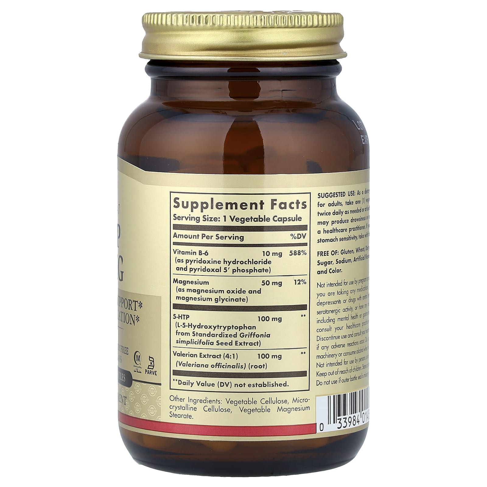 Solgar 5-HTP, 90 Vegetable Capsules — photo 2 sur 2