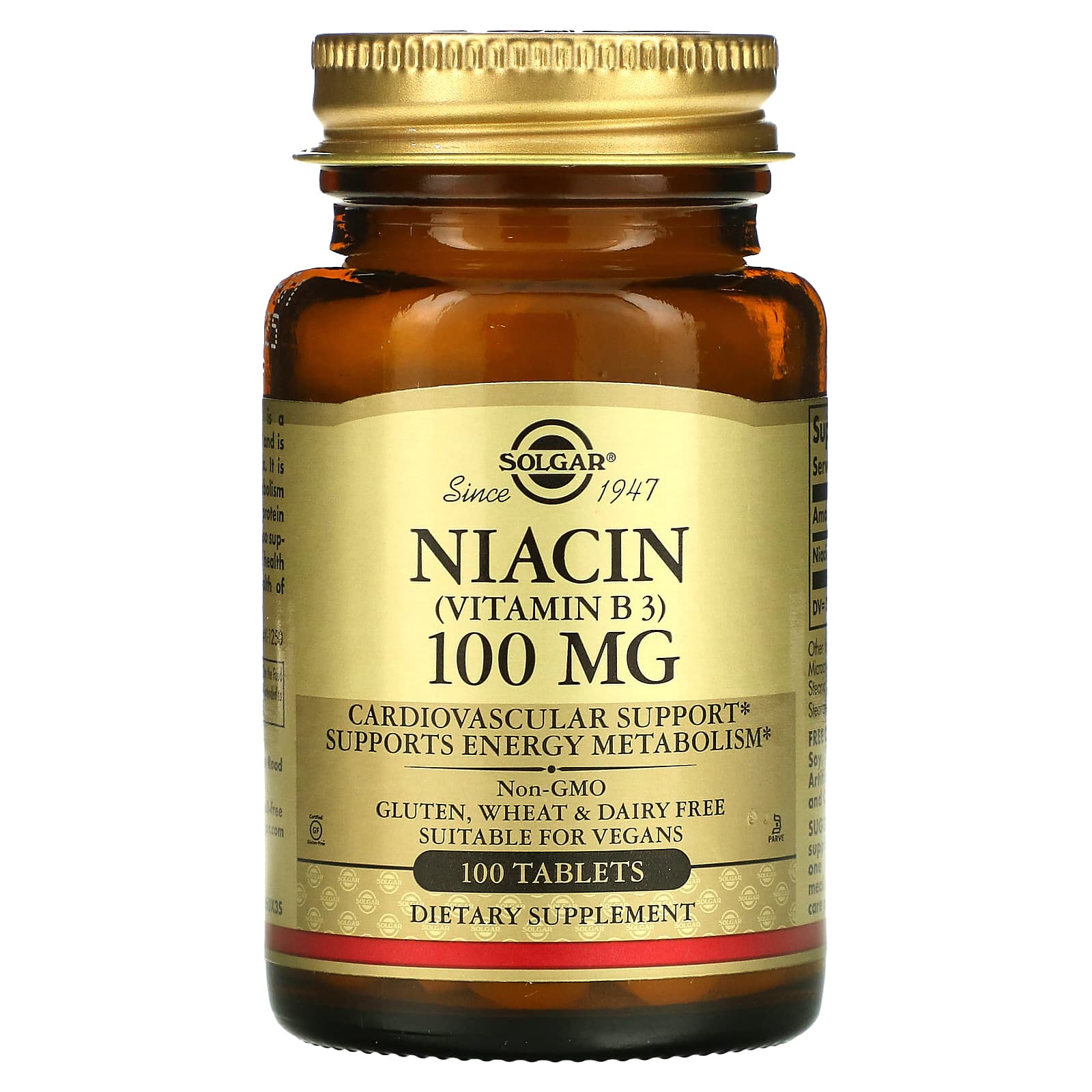 Solgar Niacin (Vitamin B3) – 100 comprimés — Tunisie