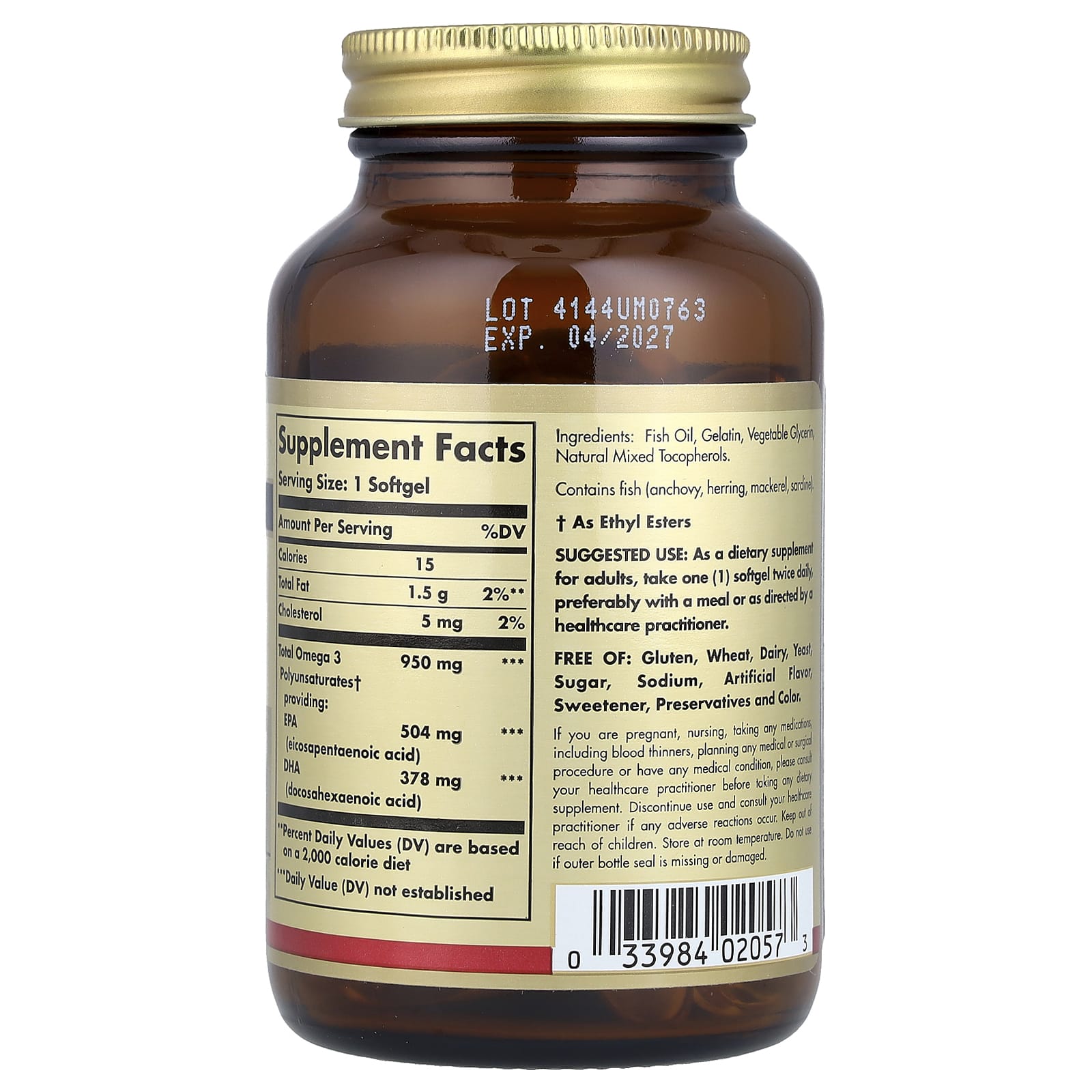 Solgar Omega-3, EPA & DHA, Triple Strength – 50 capsules molles — photo 2 sur 2