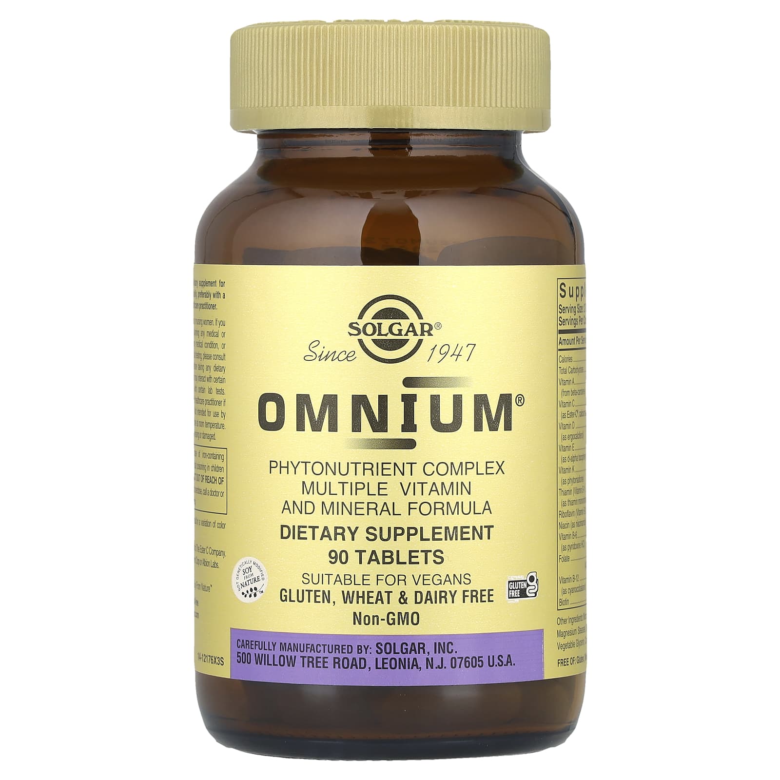 Solgar Omnium, Phytonutrient Complex Multiple Vitamin and Mineral Formula – 90 comprimés — Tunisie