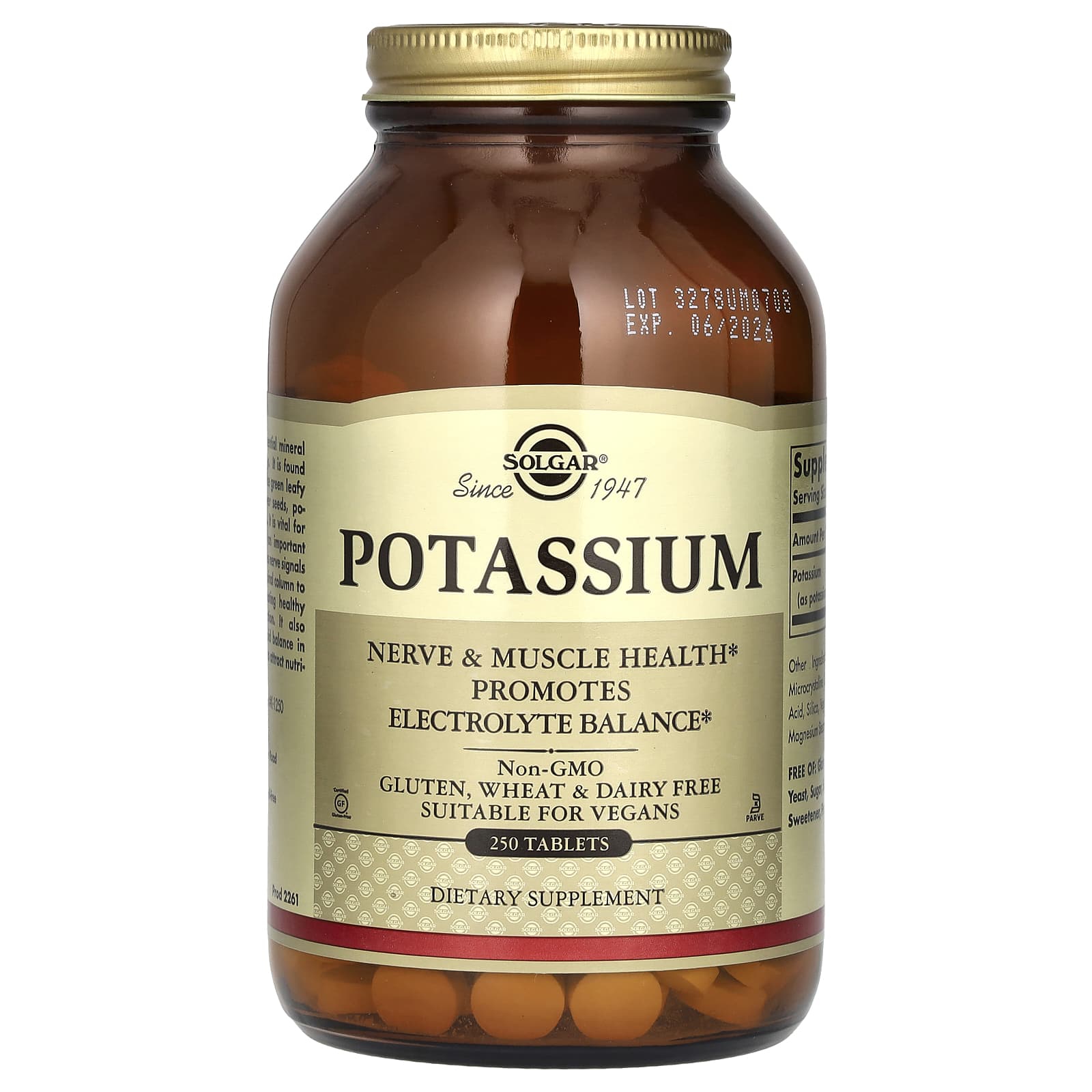 Solgar Potassium – 250 comprimés — Tunisie