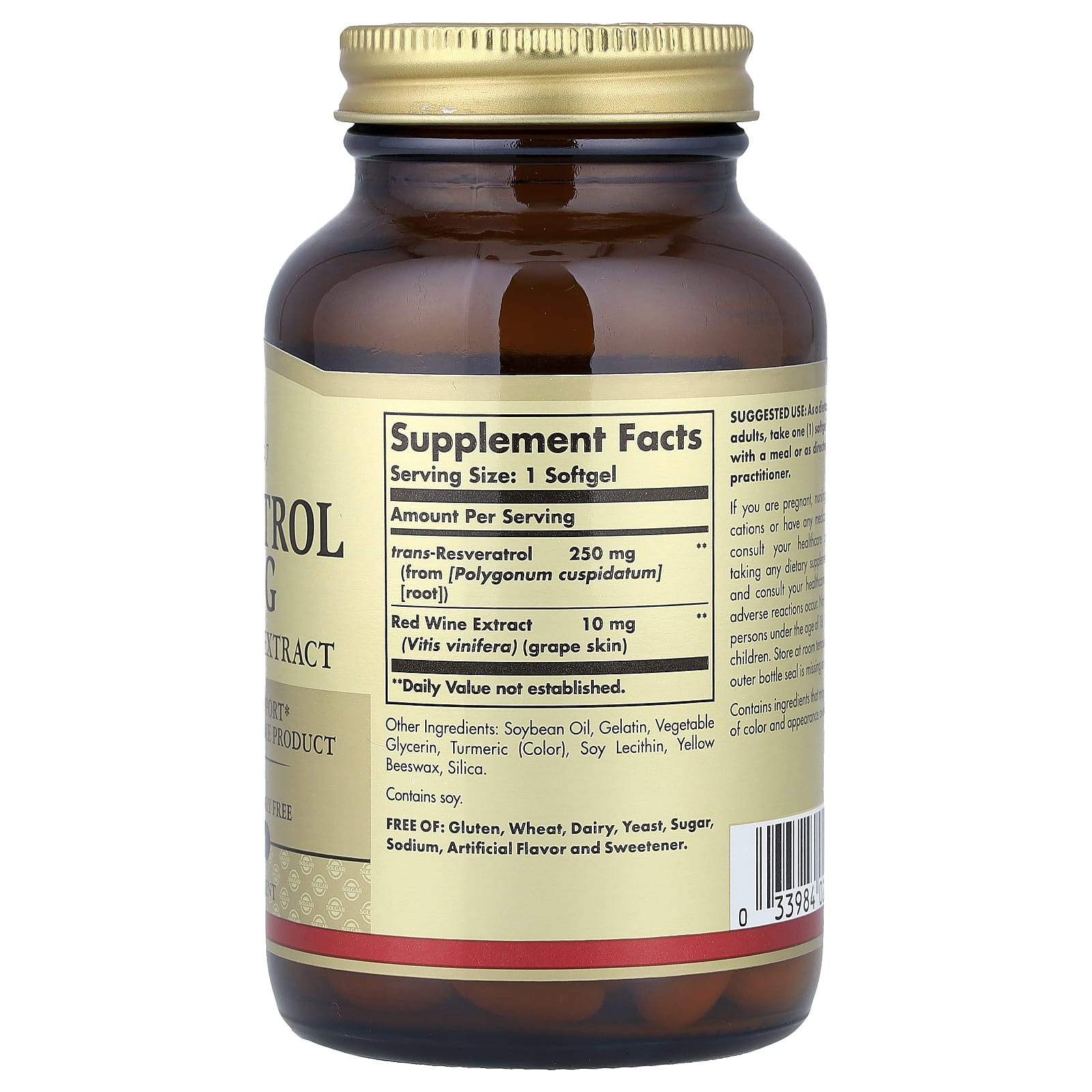 Solgar Resveratrol – 60 capsules molles — photo 2 sur 2