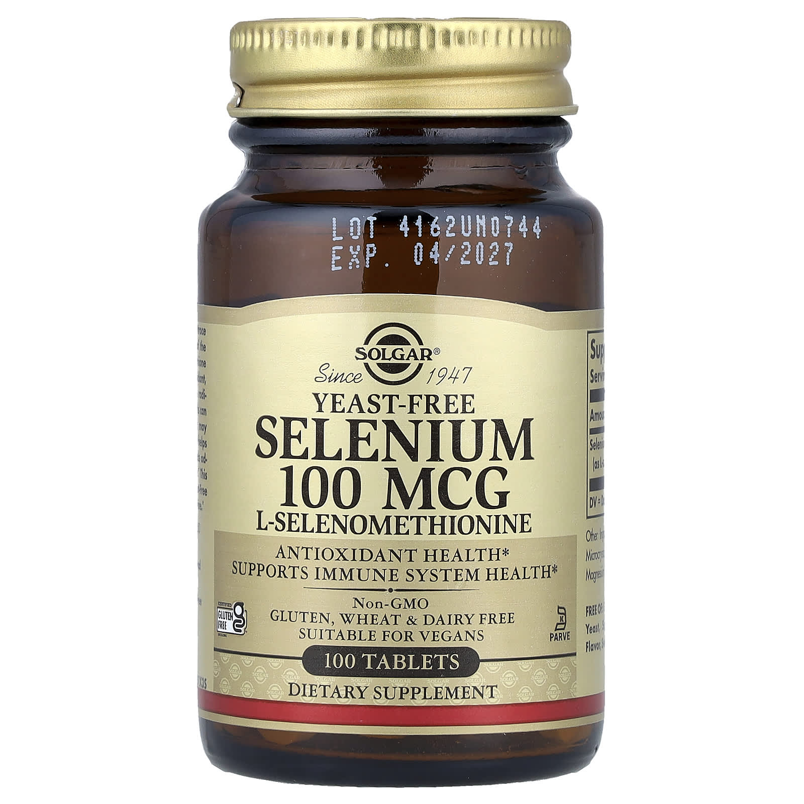 Solgar Selenium, Yeast-Free – 100 µg – 100 comprimés — Tunisie