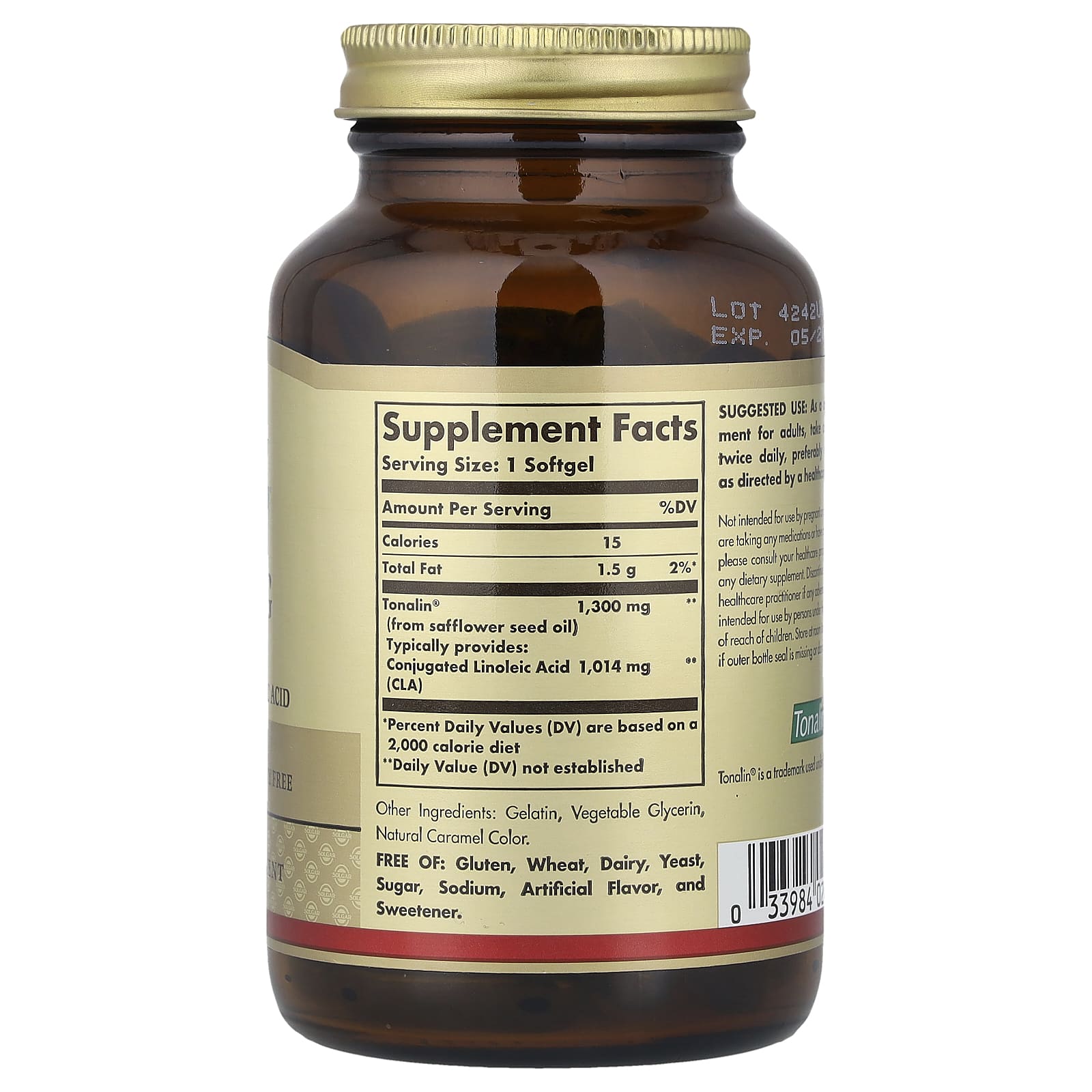 Solgar Tonalin CLA – 60 capsules molles — photo 2 sur 2
