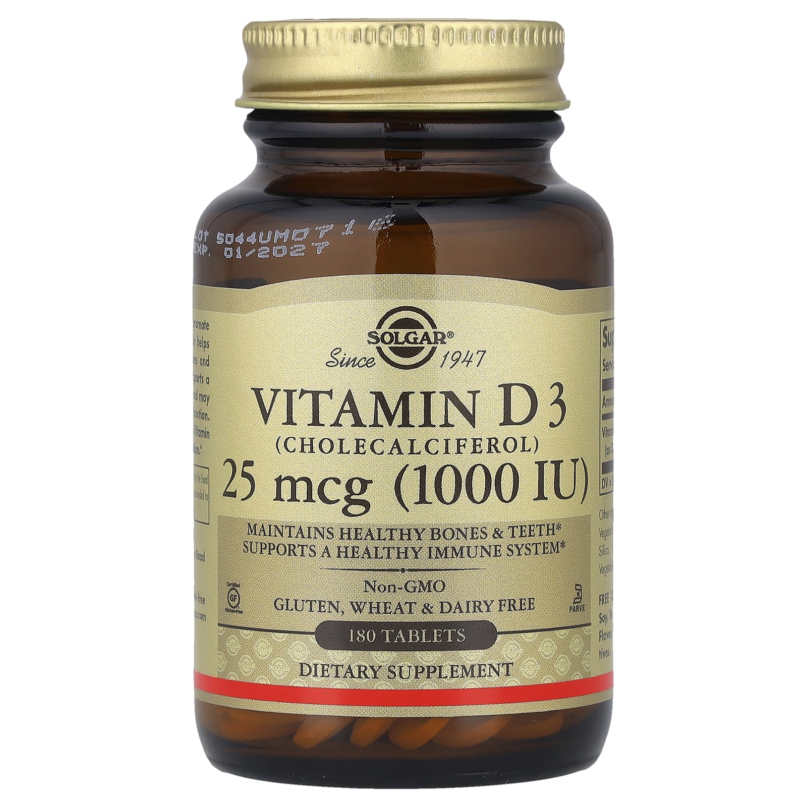 Solgar Vitamin D3 – 180 comprimés — Tunisie