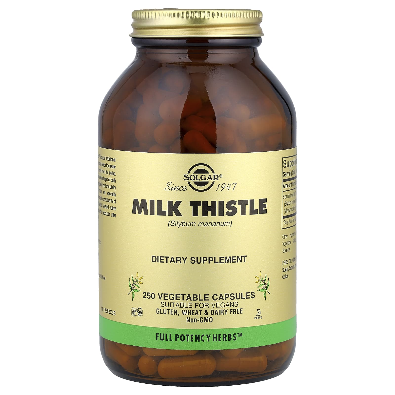 Solgar Milk Thistle, 250 Vegetable Capsules (450 mg per Capsule) — Tunisie