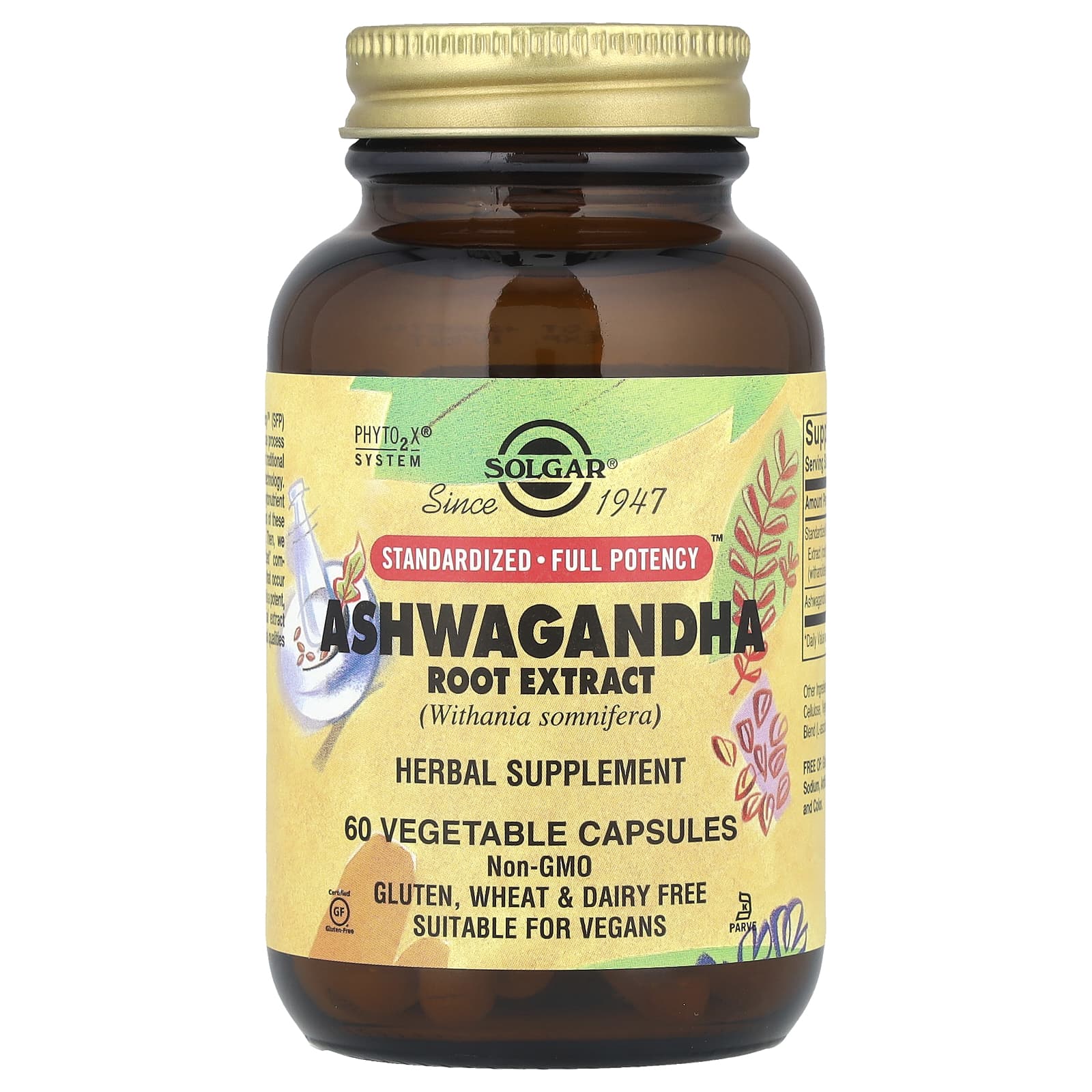 Solgar Ashwagandha Root Extract, 60 Vegetable Capsules — Tunisie