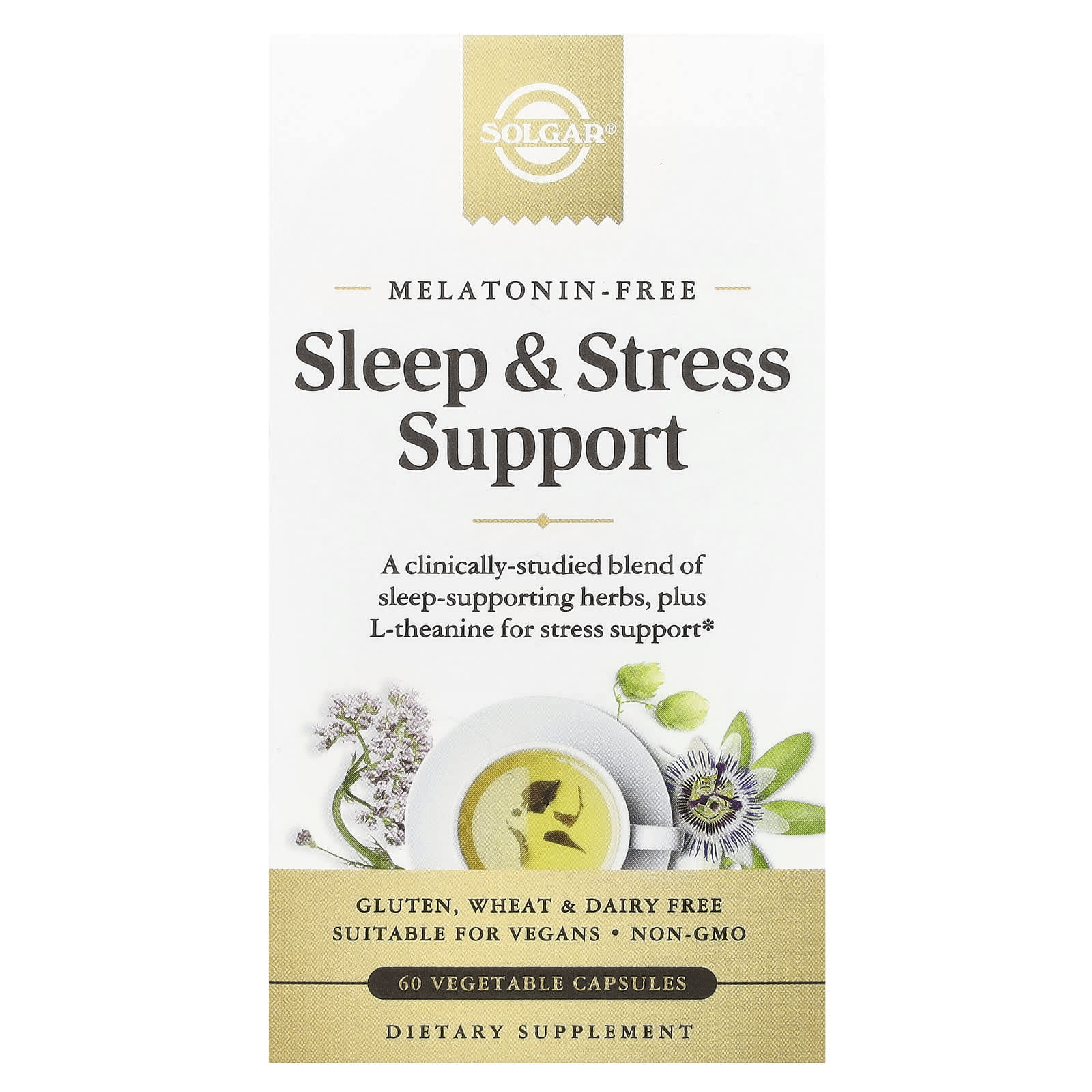 Solgar Sleep & Stress Support, 60 Vegetable Capsules — Tunisie