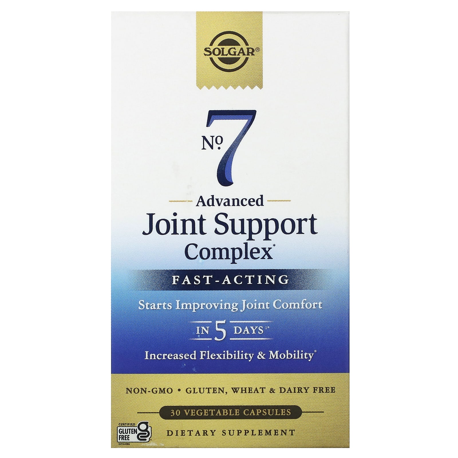 Solgar No. 7, Advanced Joint Support Complex, 30 Vegetable Capsules — Tunisie