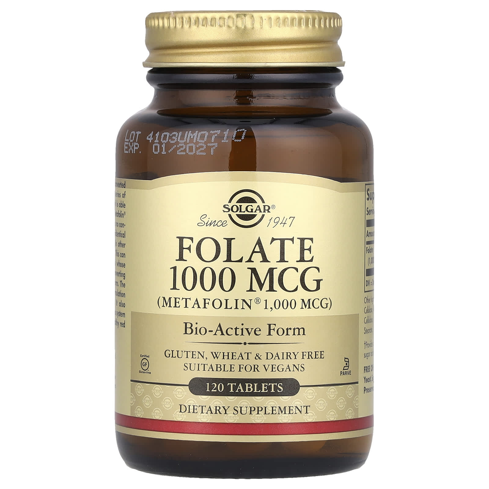 Solgar Folate – 120 comprimés — Tunisie
