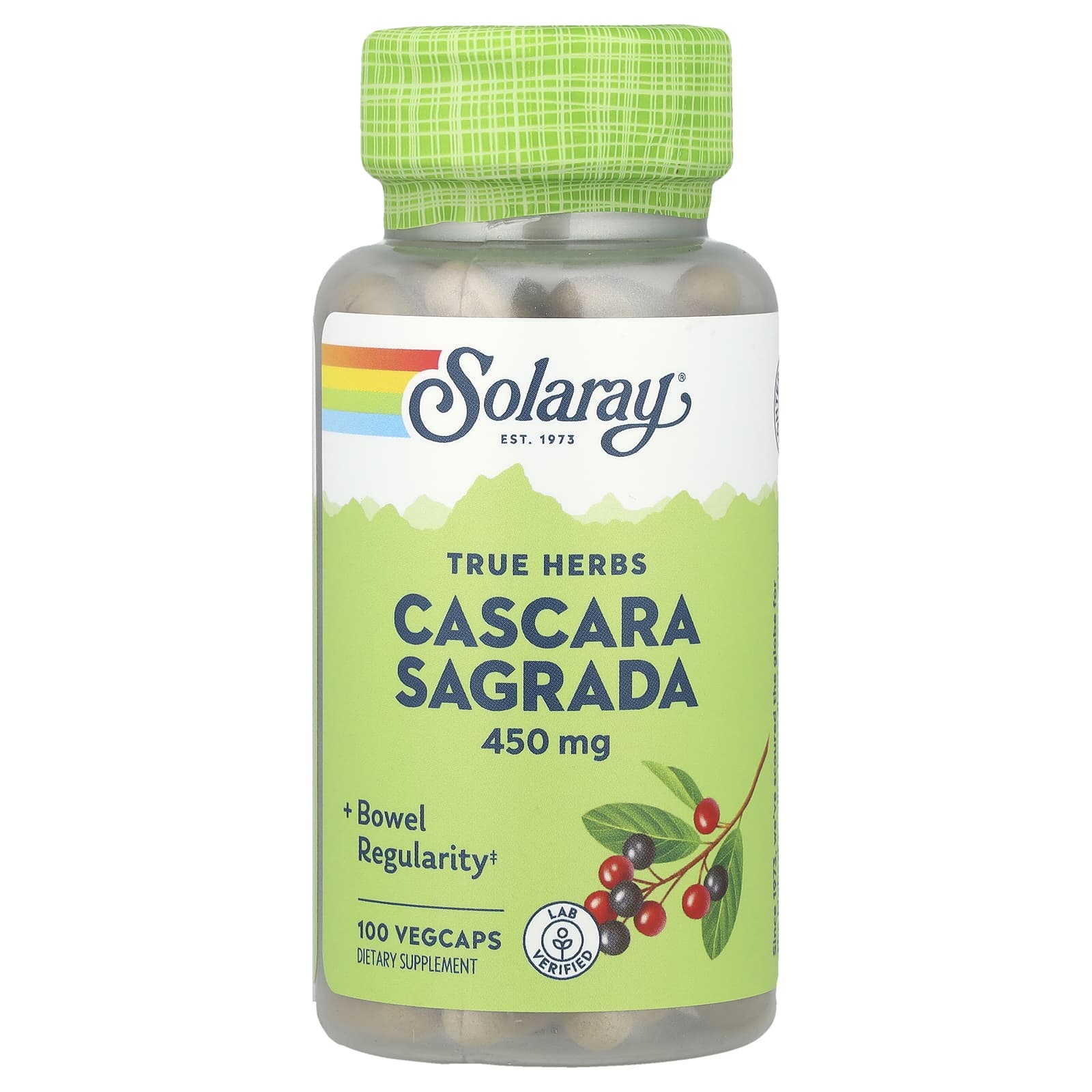 Solaray True Herbs, Cascara Sagrada – 100 gélules végétales – 450 mg — Tunisie