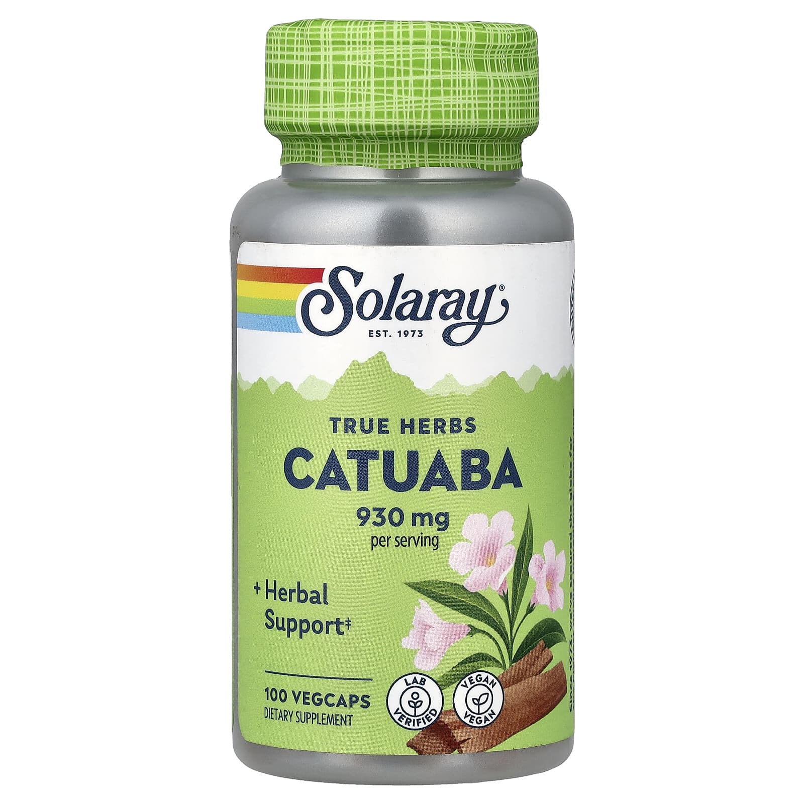 Solaray True Herbs, Catuaba, 100 VegCaps (465 mg per Capsule) — Tunisie