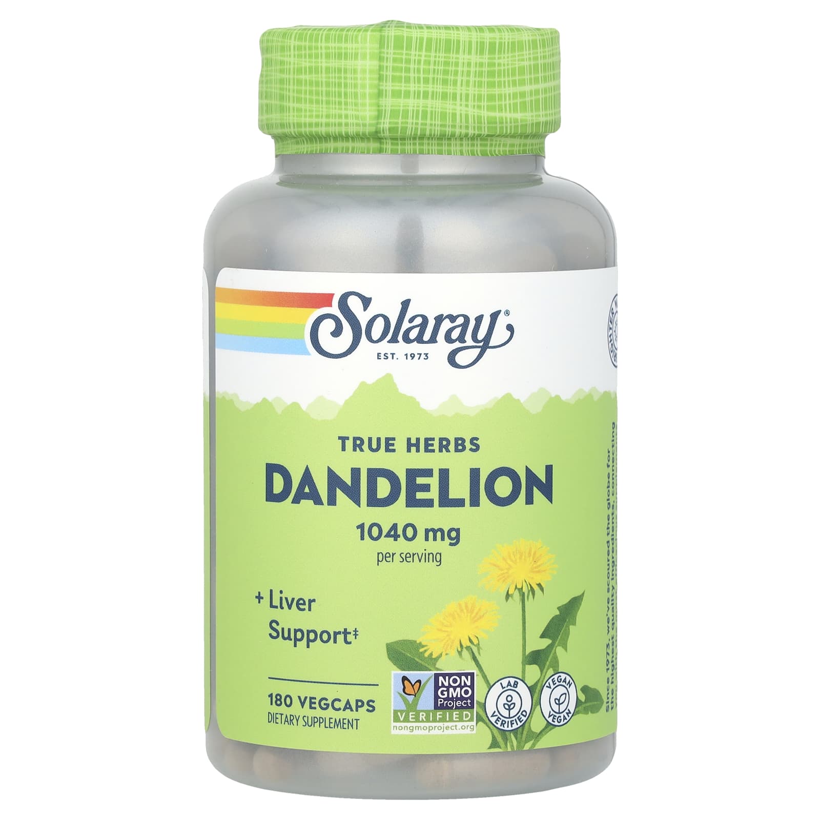 Solaray True Herbs, Dandelion, 180 VegCaps (520 mg per Capsule) — Tunisie