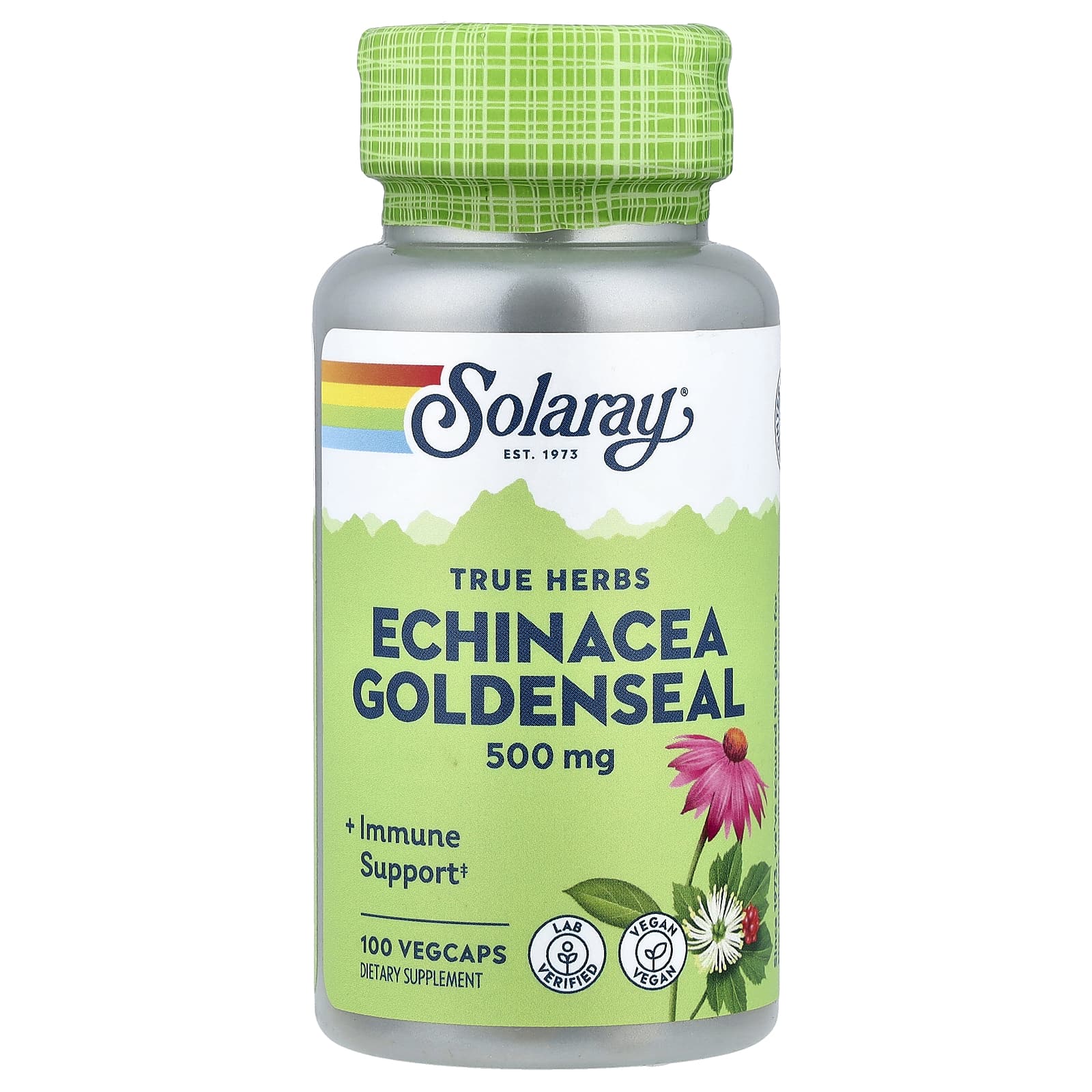 Solaray True Herbs, Echinacea Goldenseal, 100 VegCaps — Tunisie