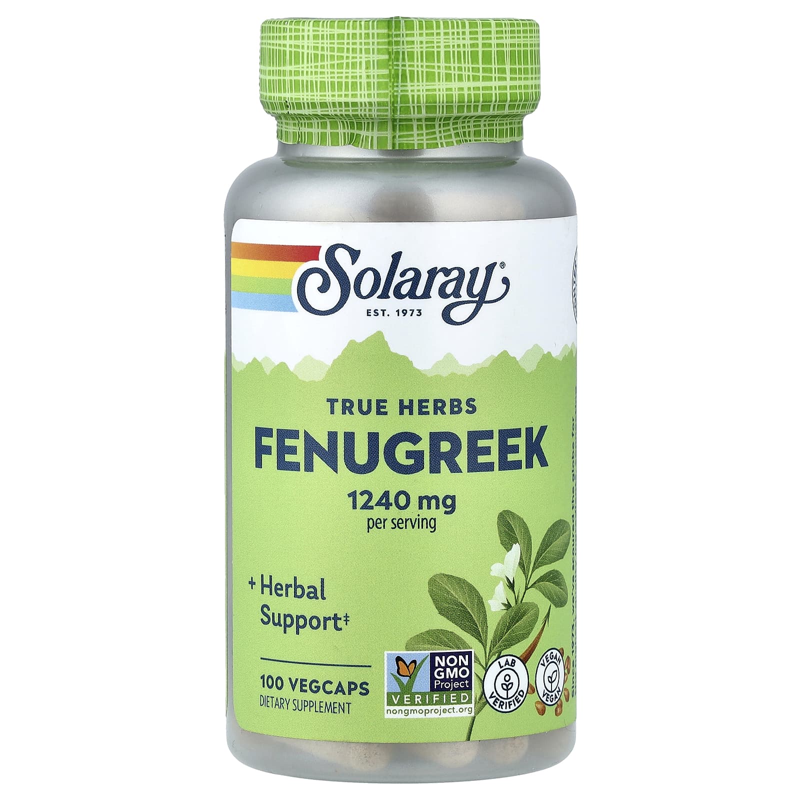 Solaray True Herbs, Fenugreek, 100 VegCaps (620 mg per Capsule) — Tunisie
