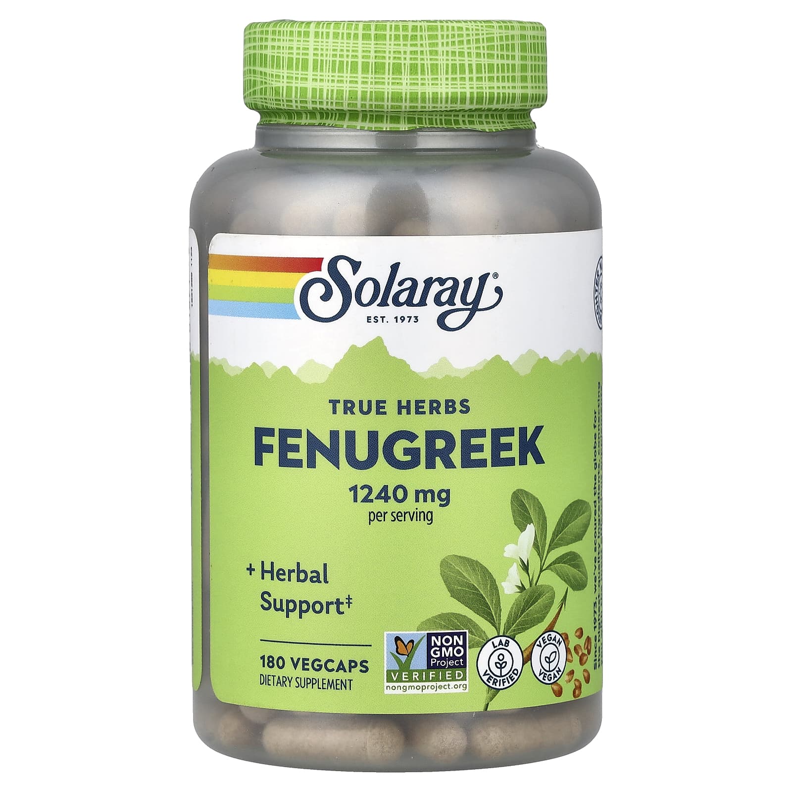 Solaray True Herbs, Fenugreek, 180 VegCaps (620 mg per Capsule) — Tunisie