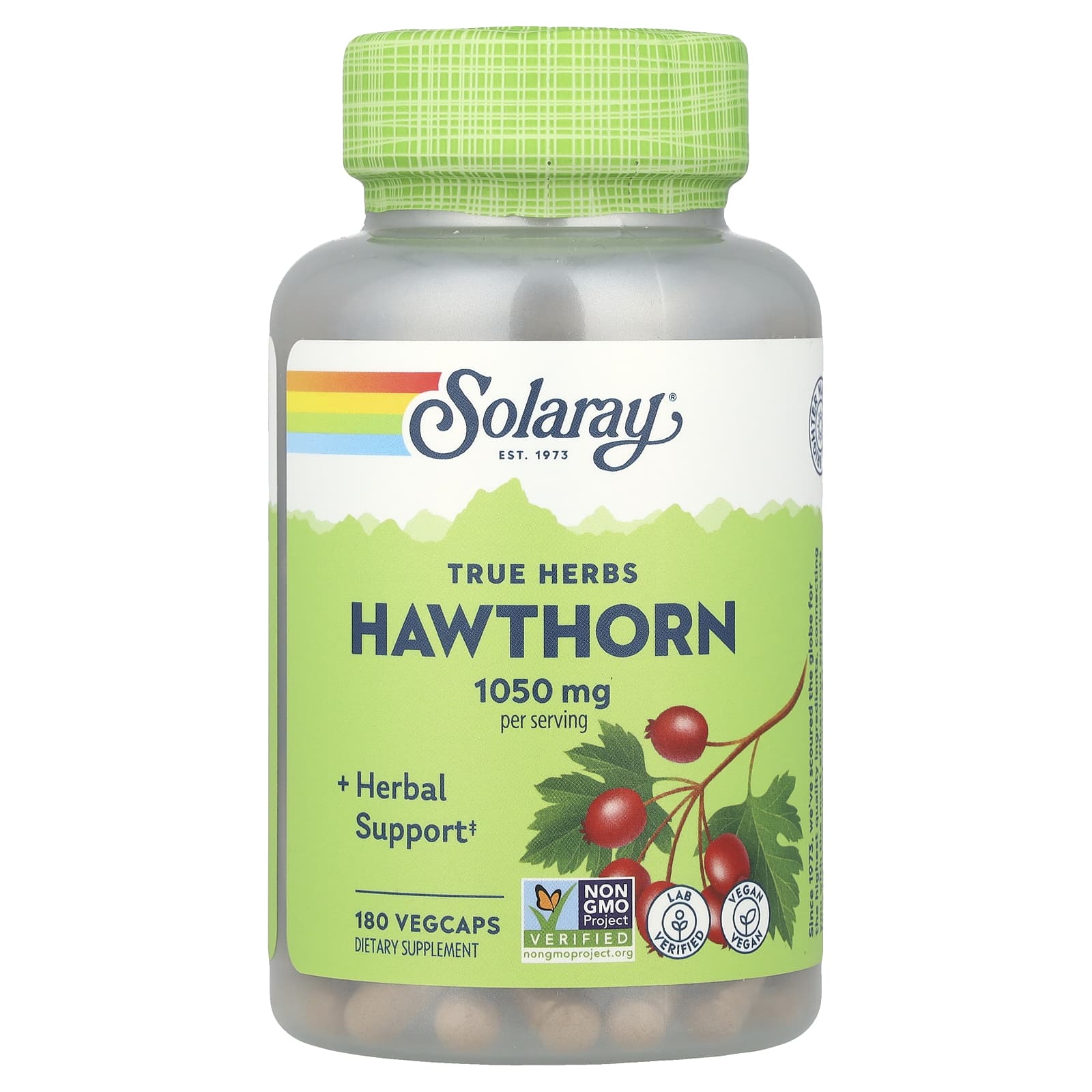 Solaray True Herbs, Hawthorn, 180 VegCaps (525 mg per Capsule) — Tunisie