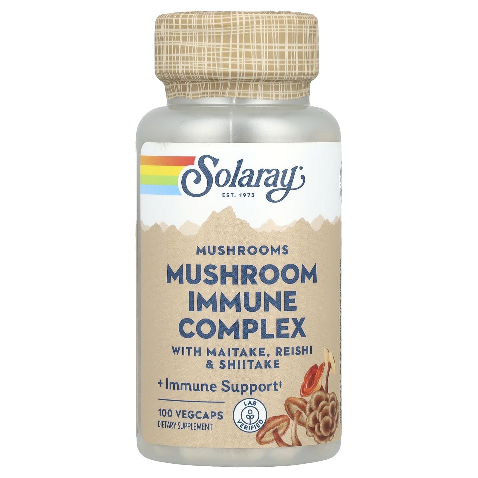 Solaray Mushroom Immune Complex with Maitake, Reishi & Shiitake, 100 VegCaps — Tunisie