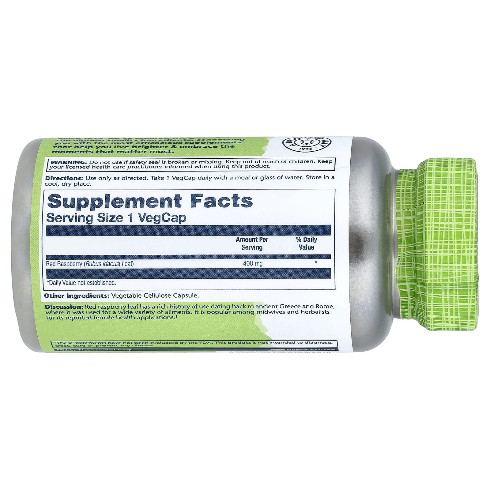 Solaray True Herbs – Red Raspberry – 400 mg — photo 2 sur 2