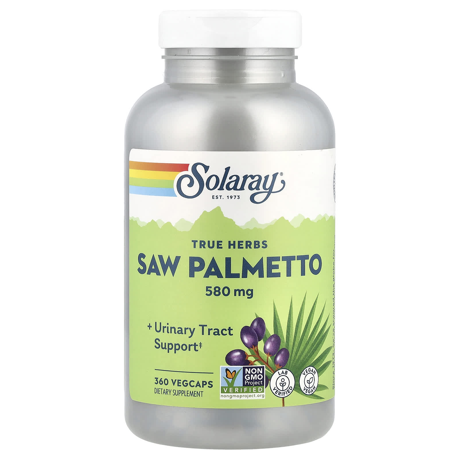 Solaray True Herbs, Saw Palmetto – 360 gélules végétales – 580 mg — Tunisie