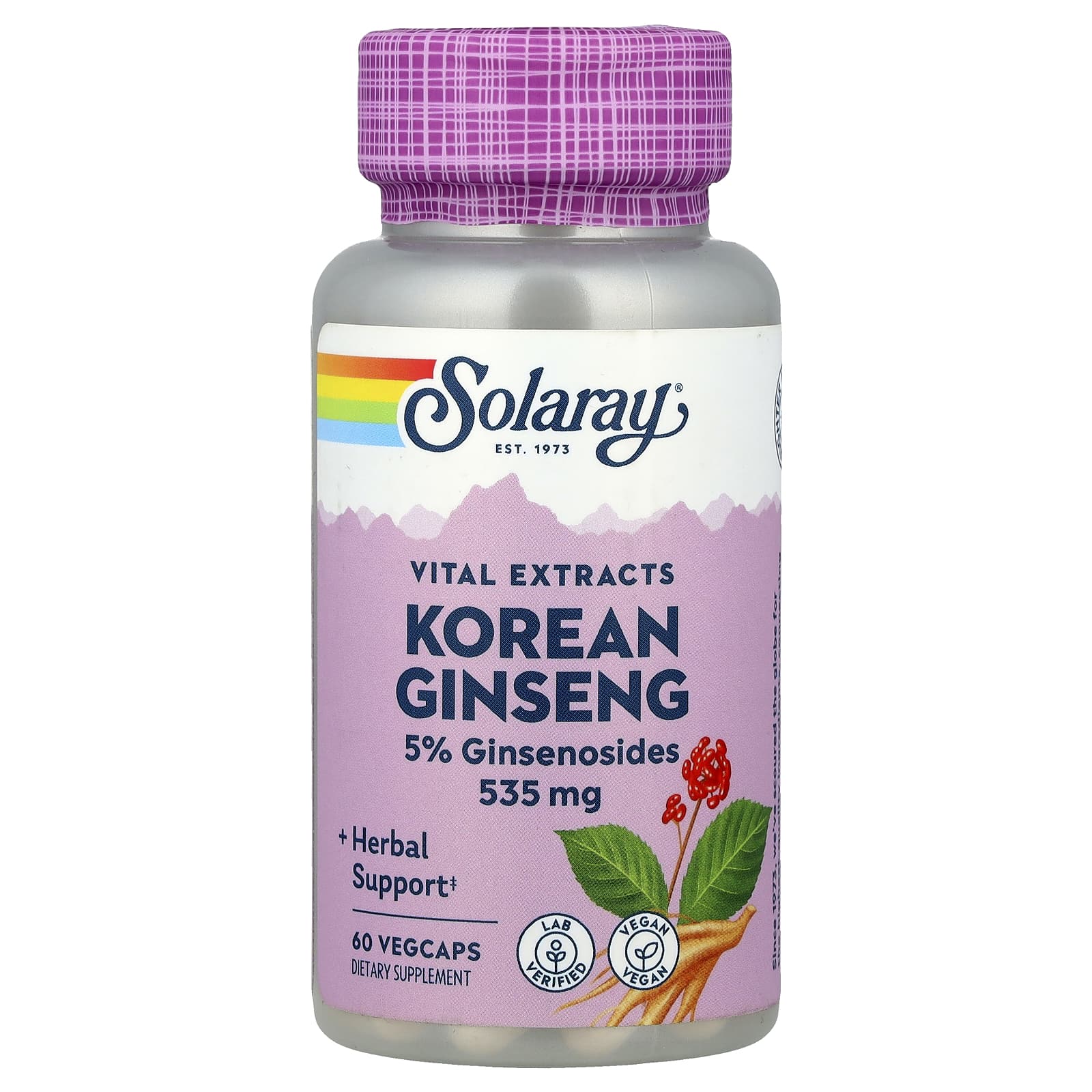 Solaray Vital Extracts, Korean Ginseng – 535 mg — Tunisie