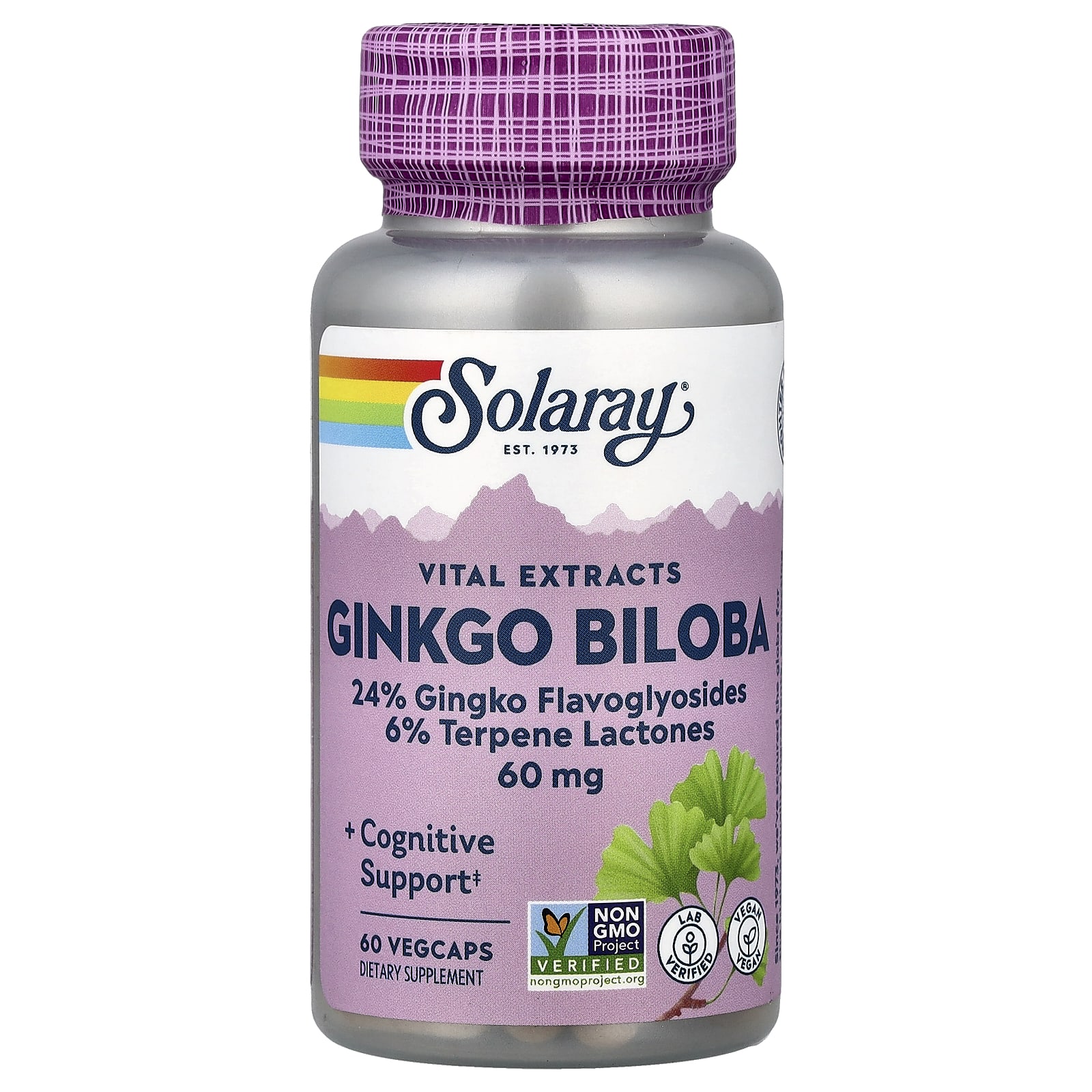 Solaray Vital Extracts, Ginkgo Biloba – 60 mg — Tunisie