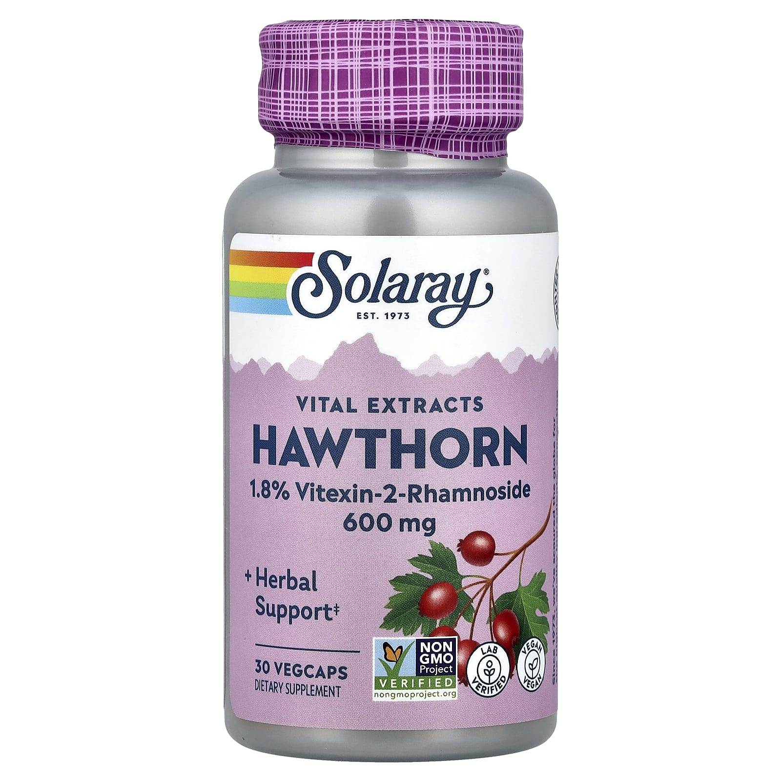 Solaray Vital Extracts, Hawthorn, 30 VegCaps — Tunisie