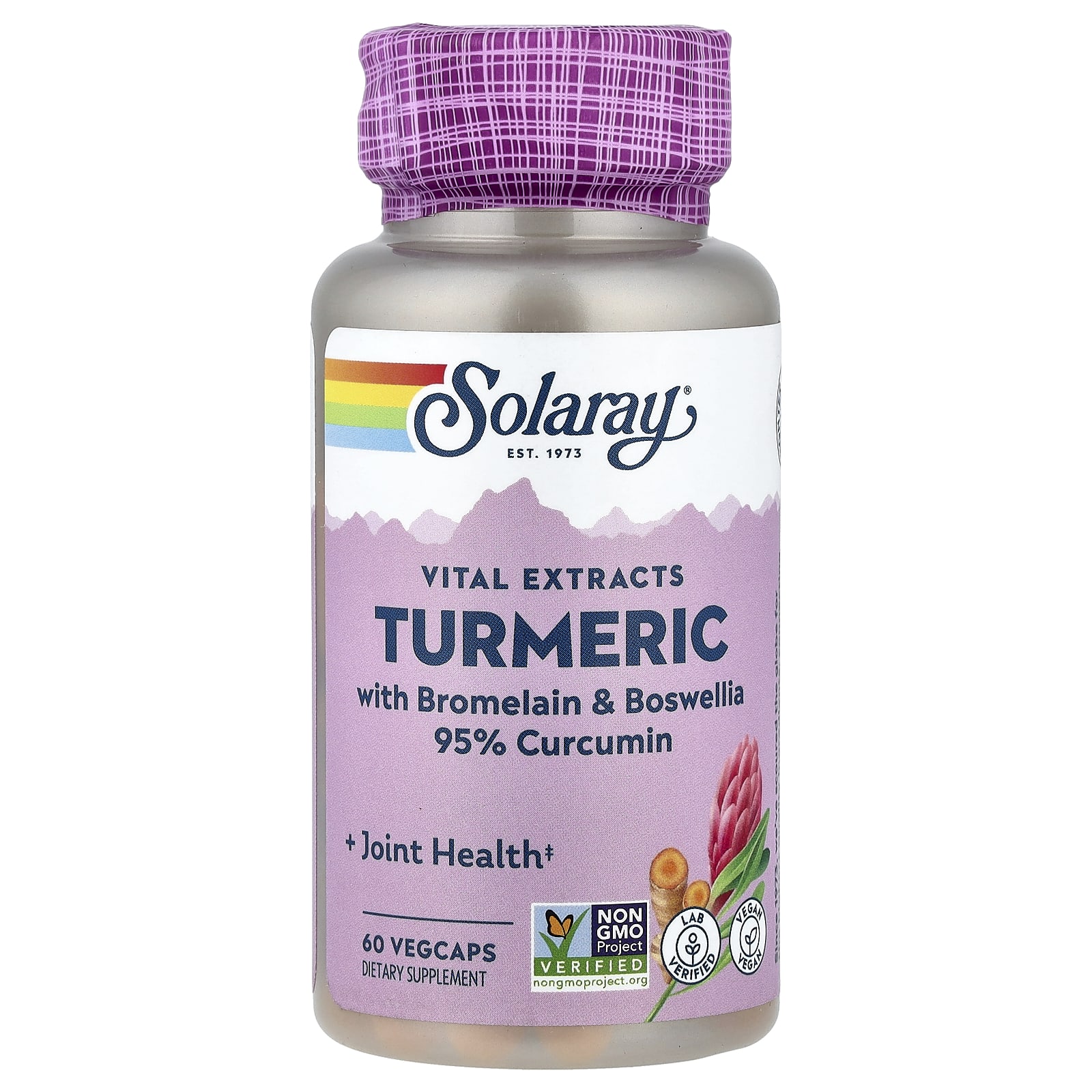 Solaray Vital Extracts, Turmeric with Bromelain & Boswellia, 60 VegCaps — Tunisie