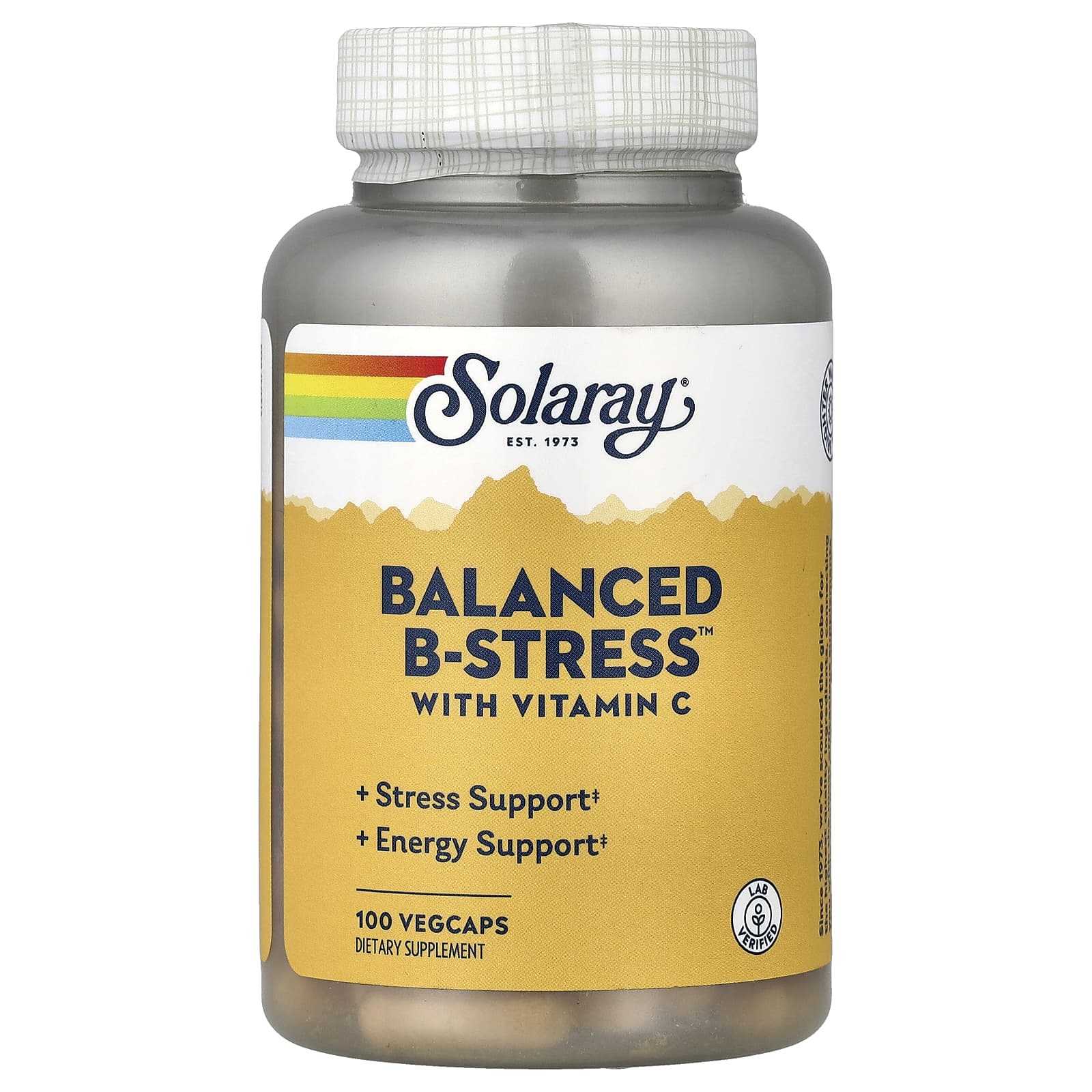 Solaray Balanced B-Stress with Vitamin C, 100 VegCaps — Tunisie