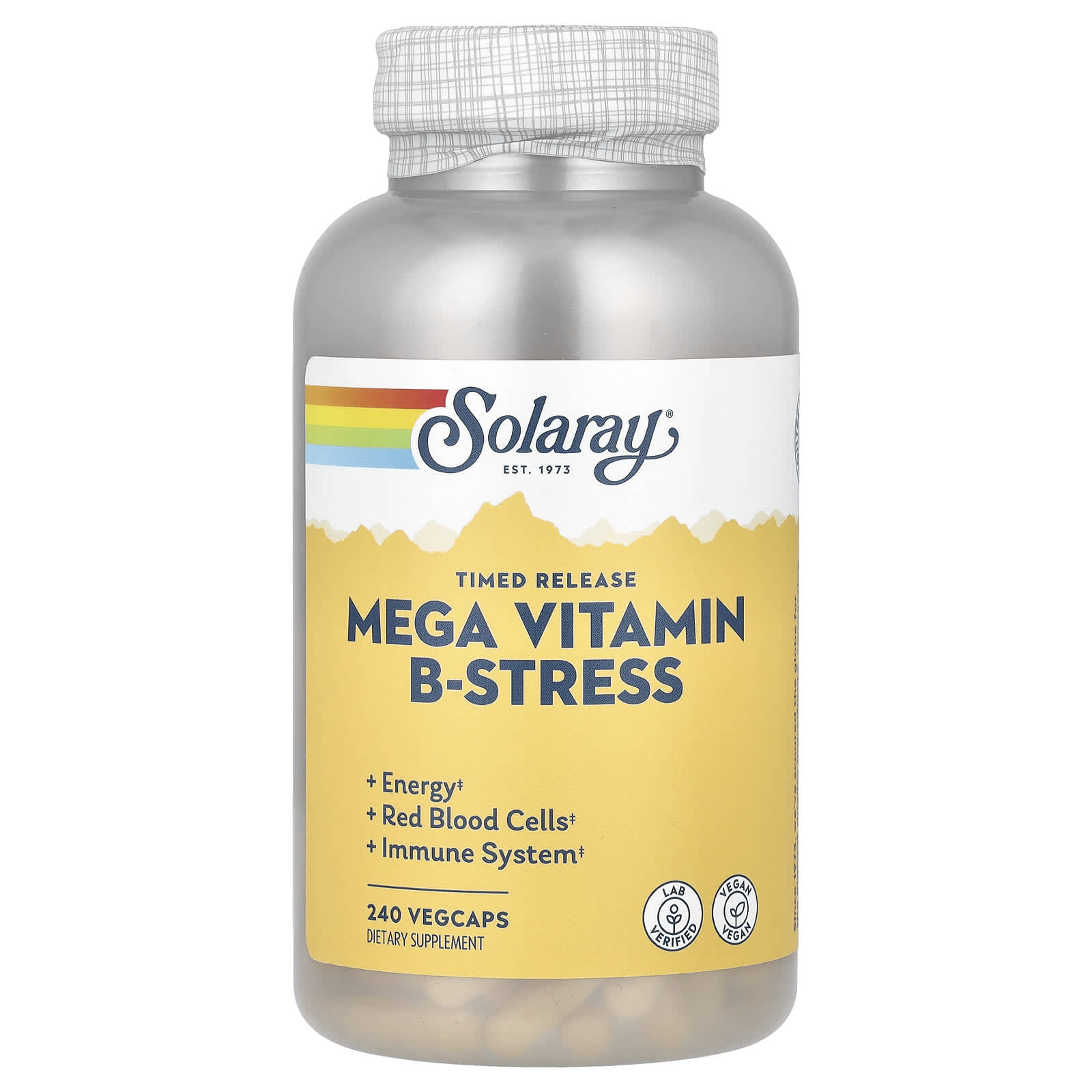 Solaray Mega Vitamin B-Stress, Timed-Release, 240 VegCaps — Tunisie