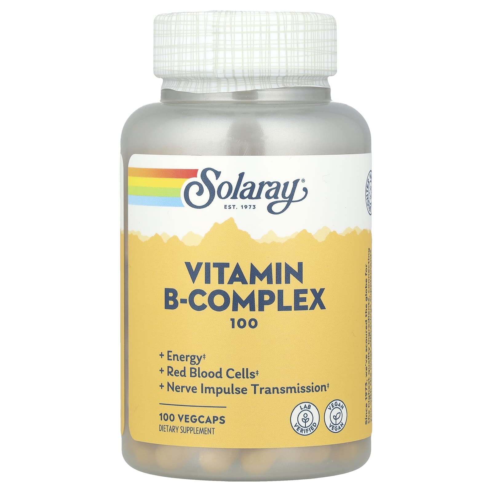 Solaray Vitamin B-Complex 100, 100 VegCaps — Tunisie