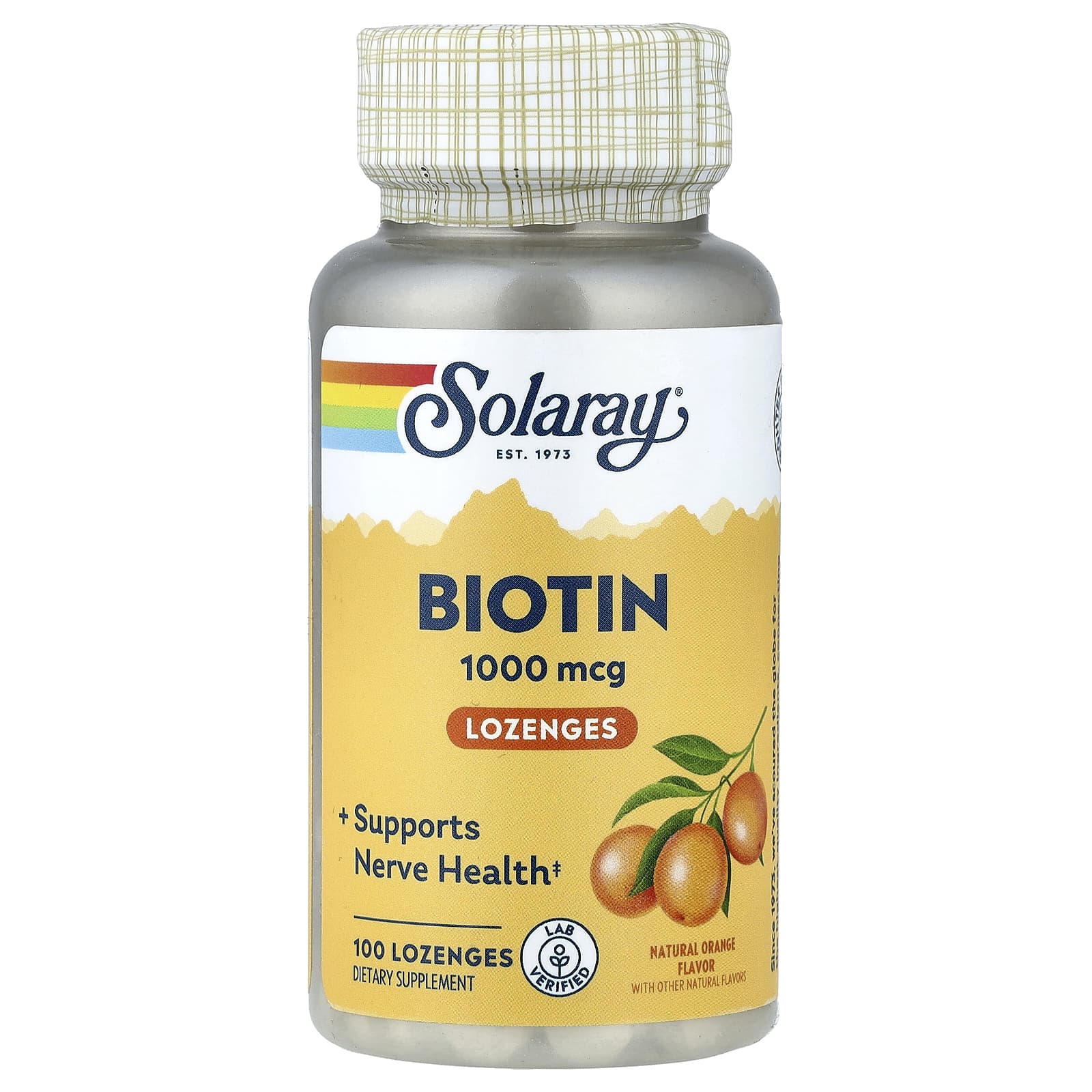 Solaray Biotin Lozenges – Natural Orange – 100 pastilles — Tunisie