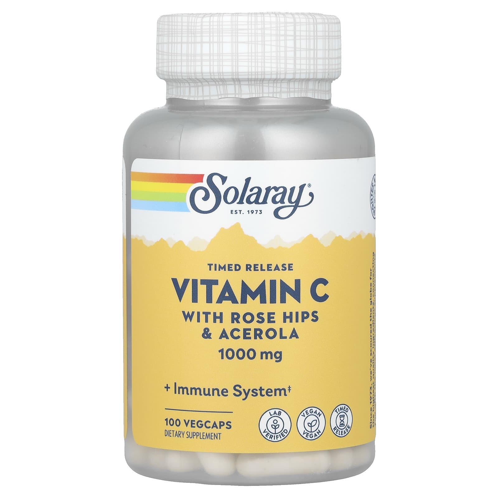 Solaray Timed Release Vitamin C with Rose Hips & Acerola – 1000 mg — Tunisie