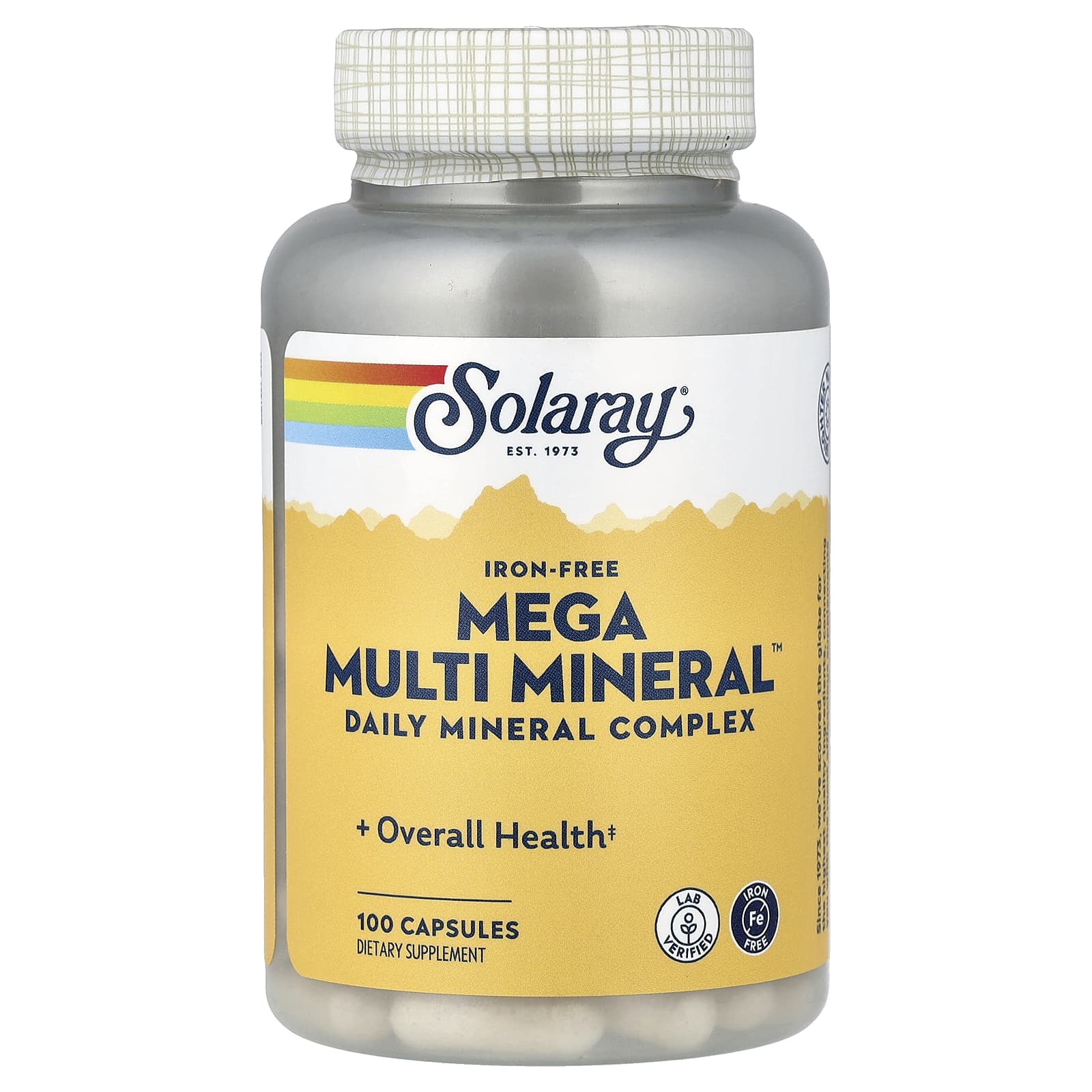Solaray Mega Multi Mineral, Iron Free – 100 gélules — Tunisie