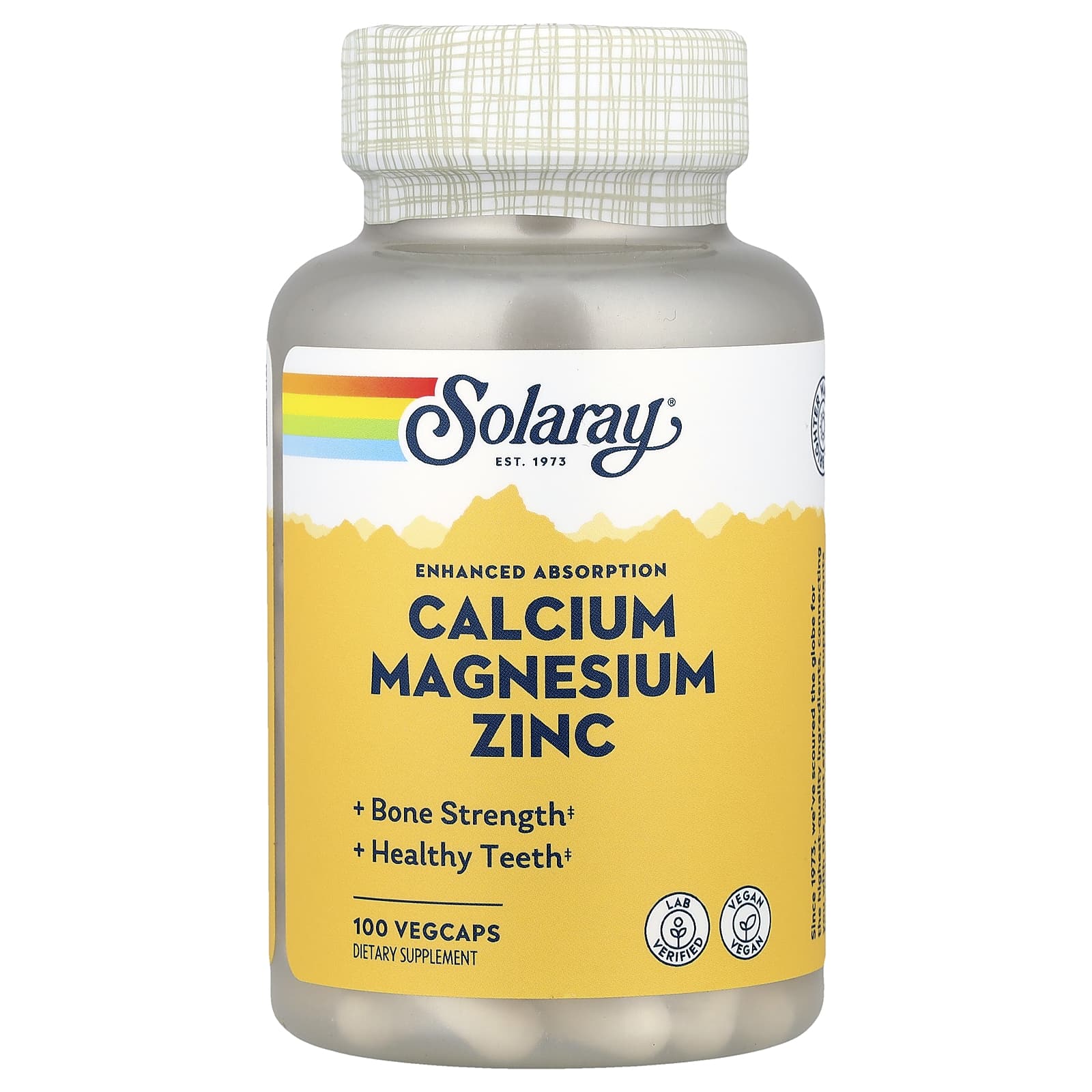 Solaray Calcium Magnesium Zinc, 100 VegCaps — Tunisie