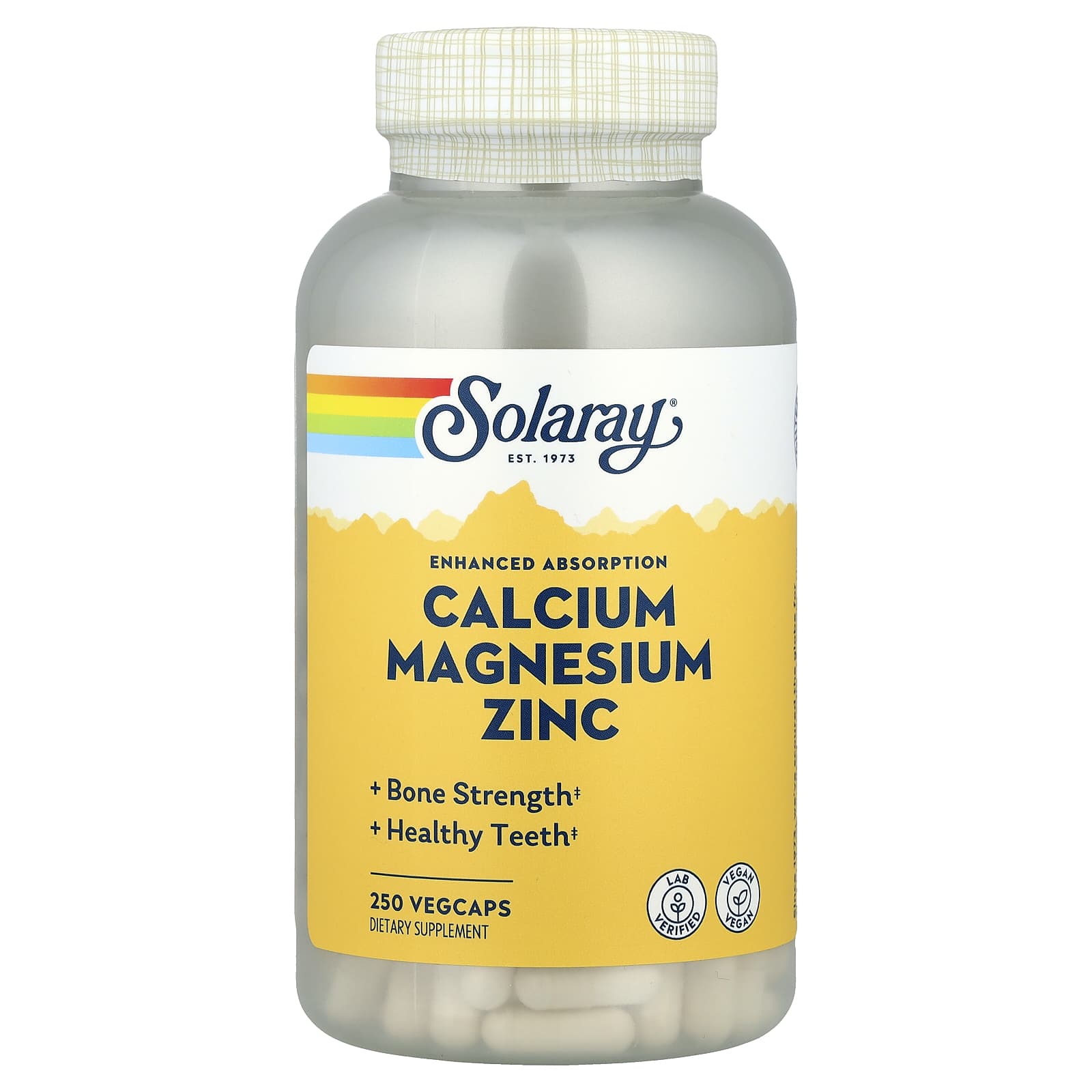 Solaray Calcium Magnesium Zinc, 250 VegCaps — Tunisie