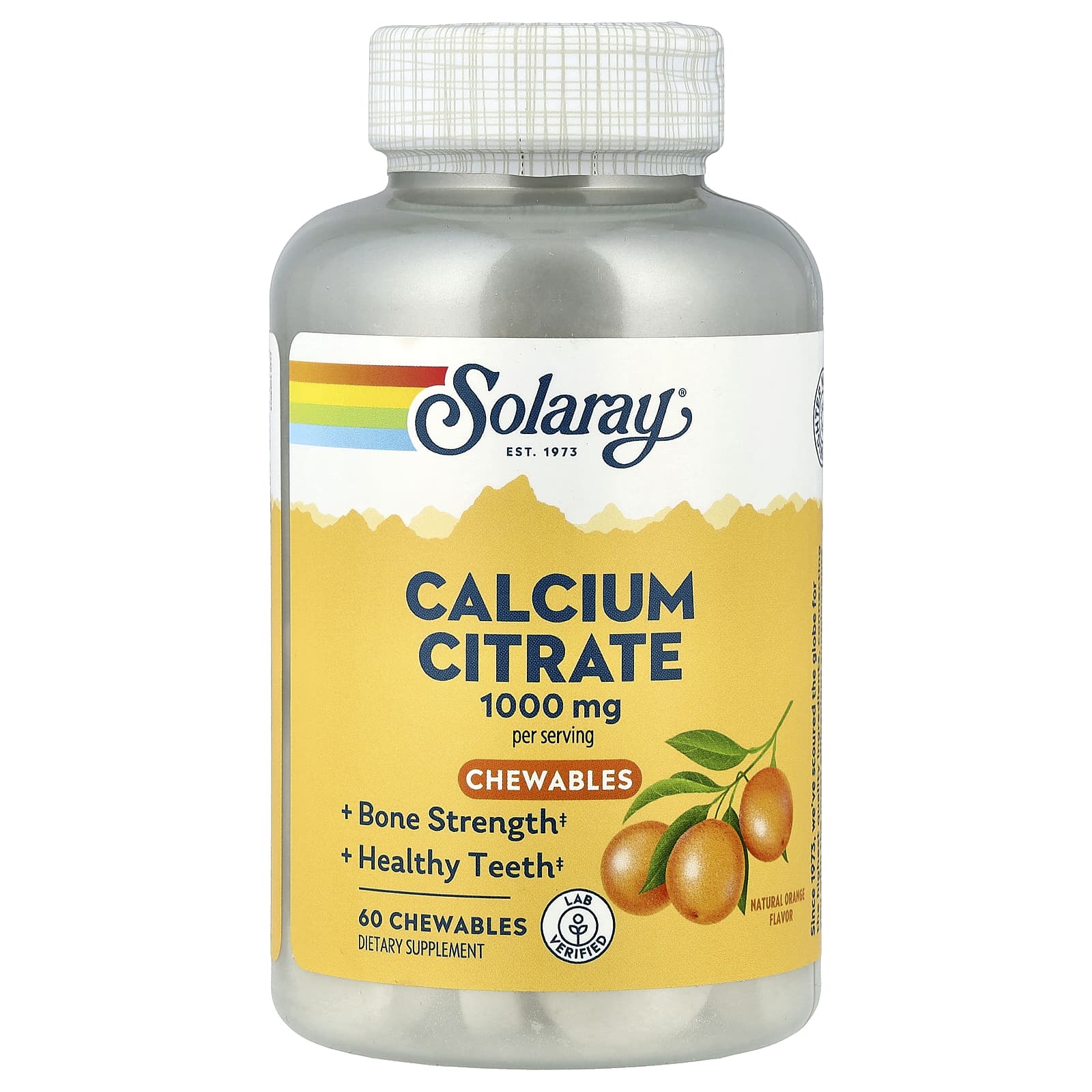 Solaray Calcium Citrate Chewables, 60 Chewables – Natural Orange — Tunisie