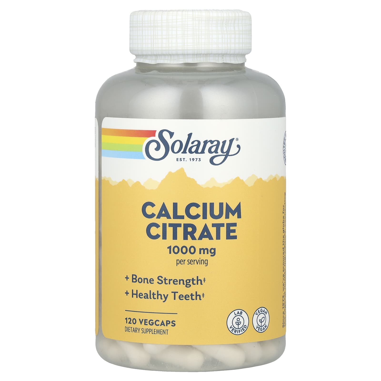Solaray Calcium Citrate, 120 VegCaps (250 mg per Capsule) — Tunisie