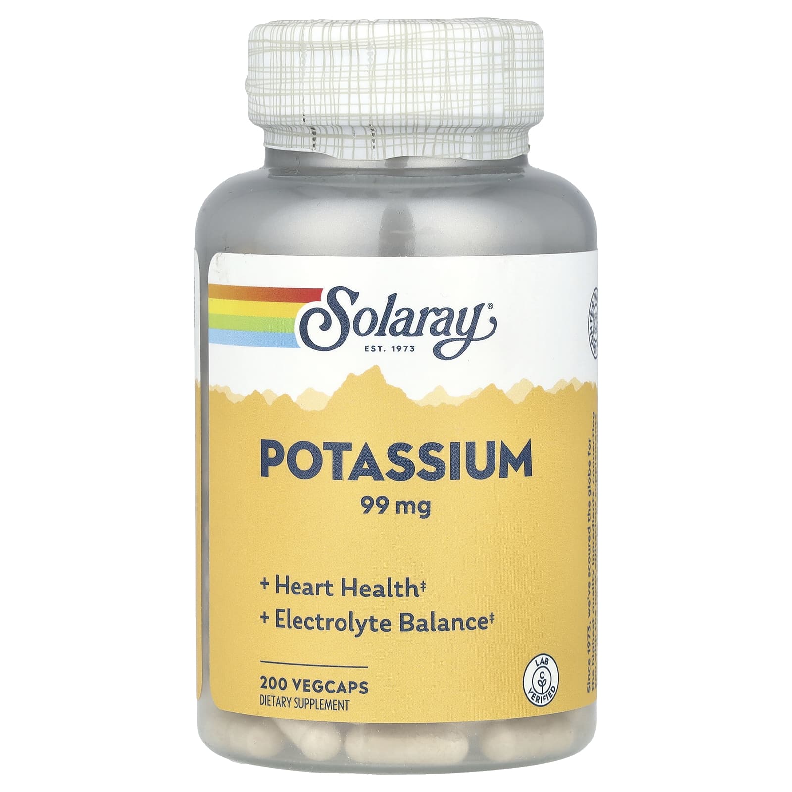 Solaray Potassium – 200 gélules végétales – 99 mg — Tunisie
