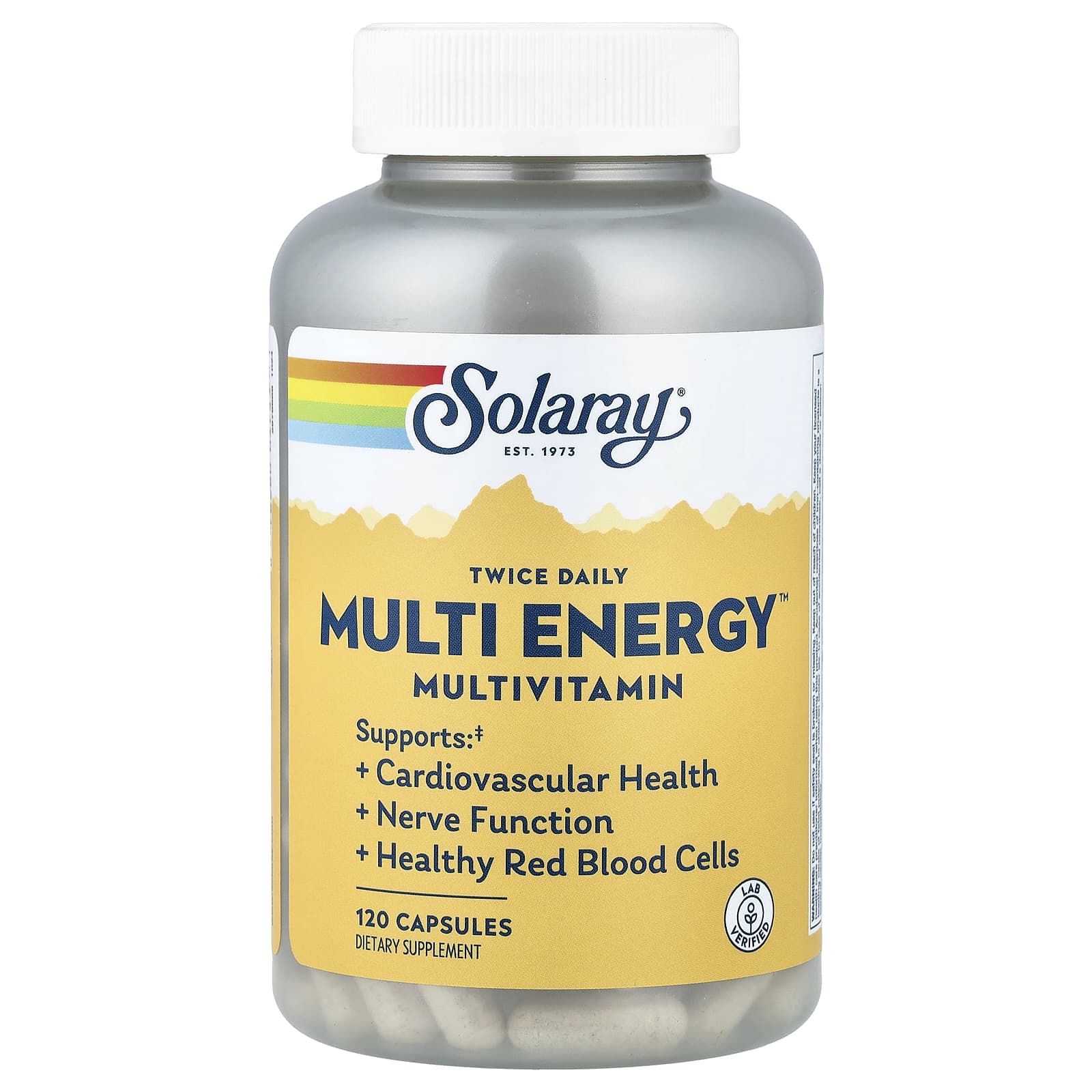 Solaray Twice Daily, Multi Energy Multivitamin – 120 gélules — Tunisie