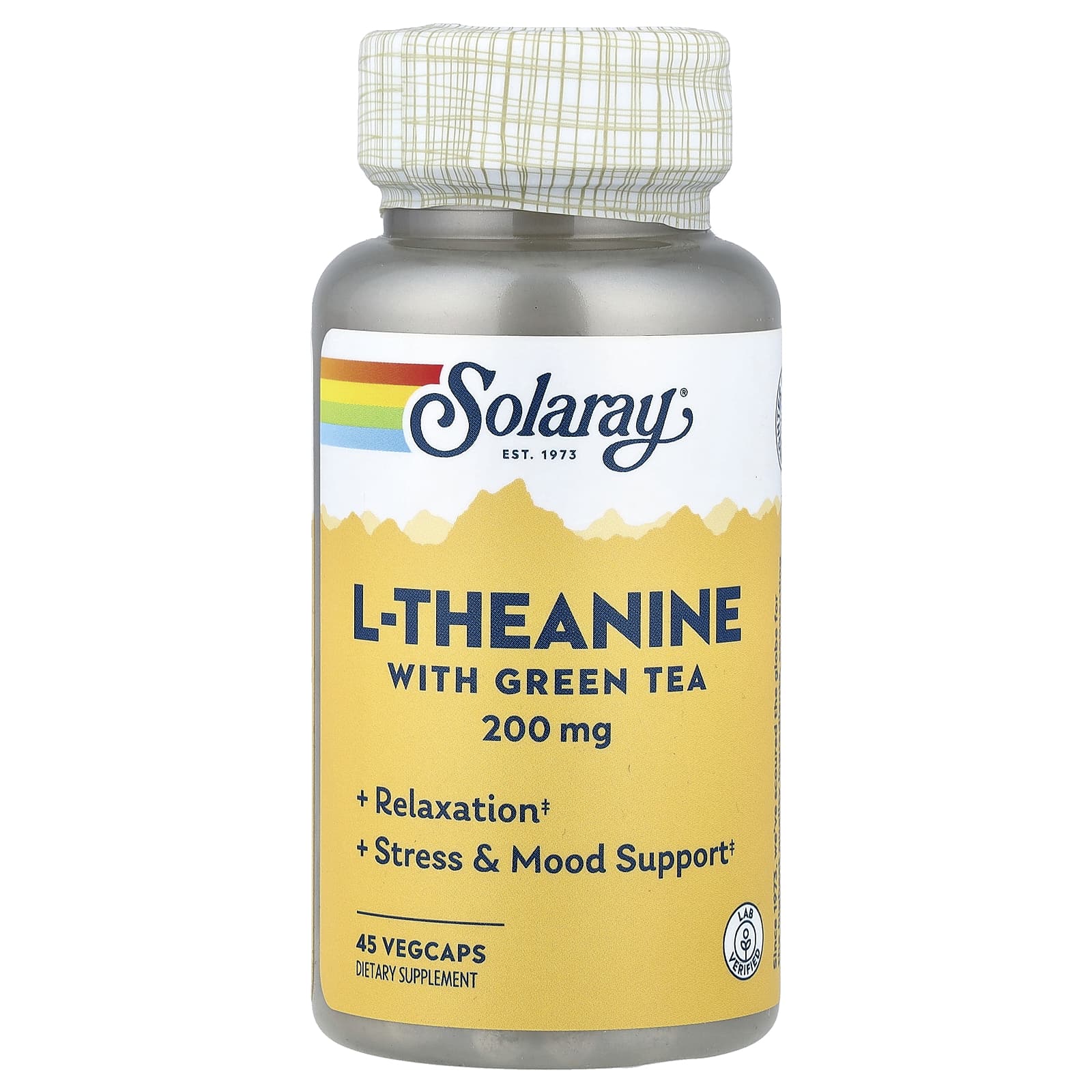 Solaray L-Theanine With Green Tea, 45 VegCaps — Tunisie
