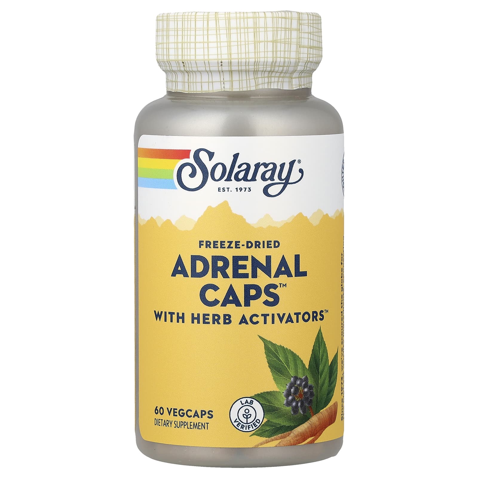 Solaray Freeze-Dried Adrenal Caps with Herb Activators, 60 VegCaps — Tunisie