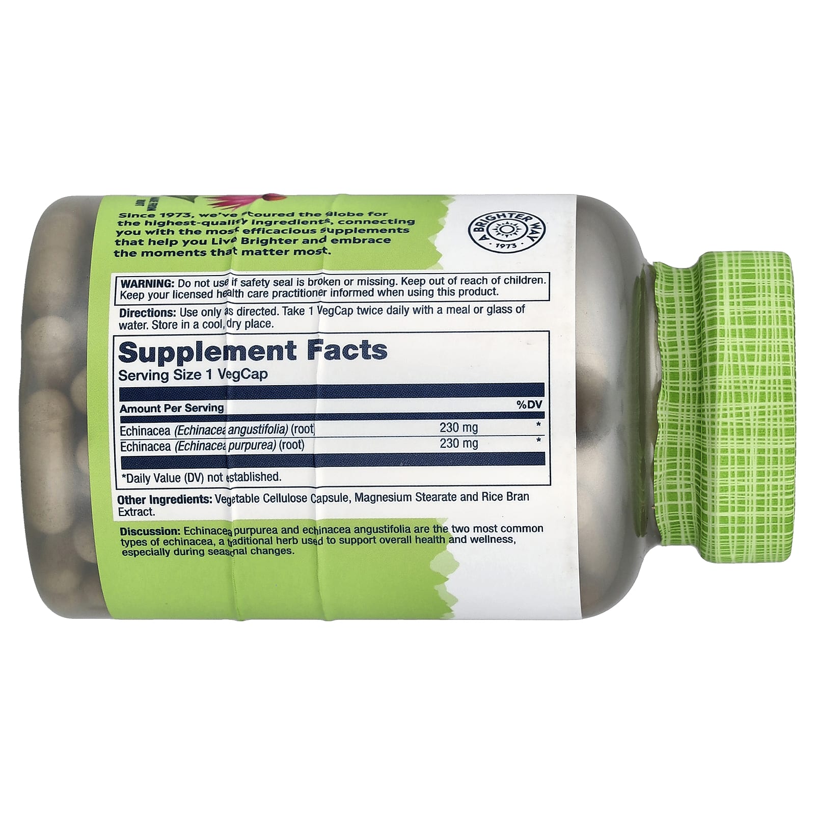 Solaray True Herbs, Echinacea – 460 mg — photo 2 sur 2