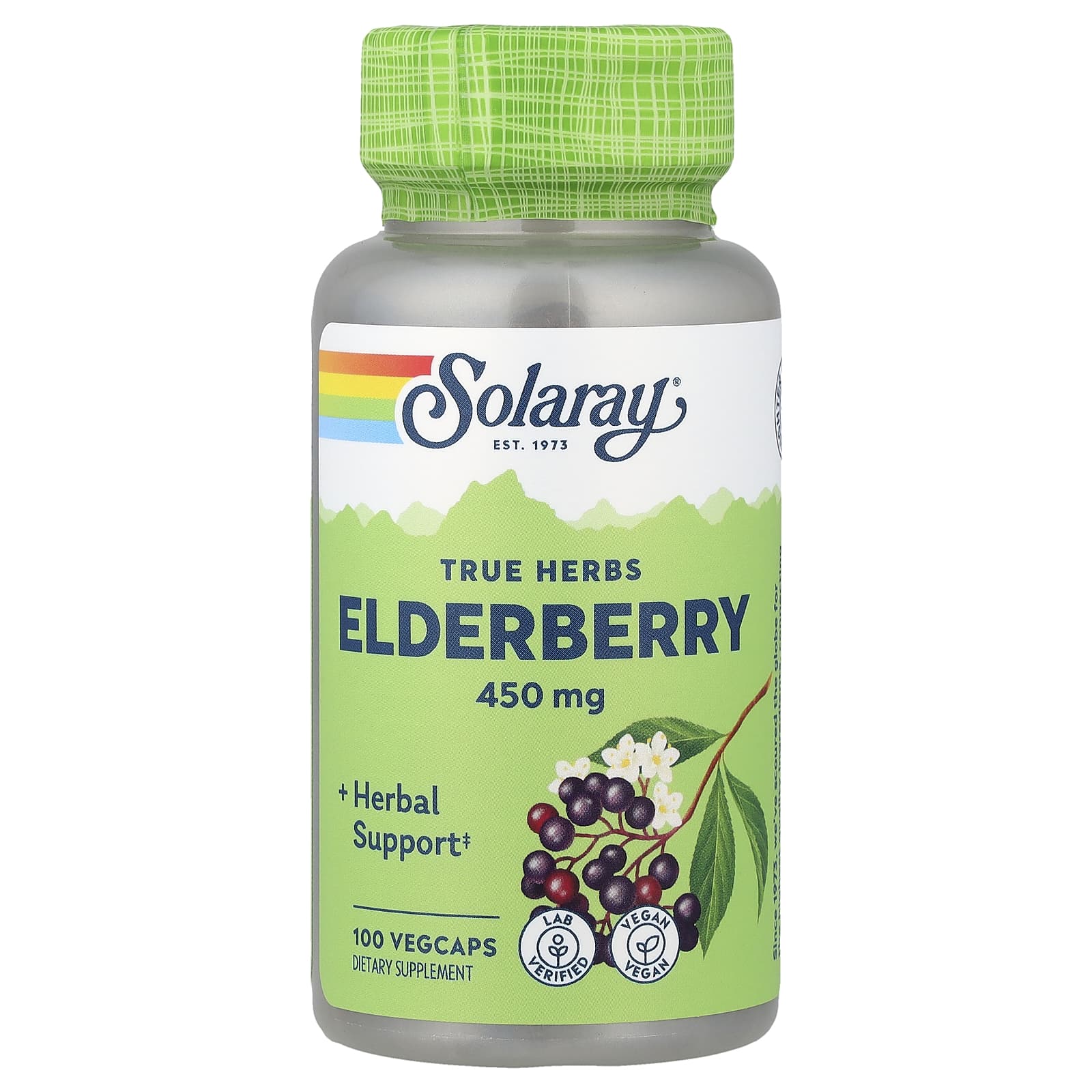 Solaray True Herbs Elderberry, 100 VegCaps – True Herbs Elderberry — Tunisie