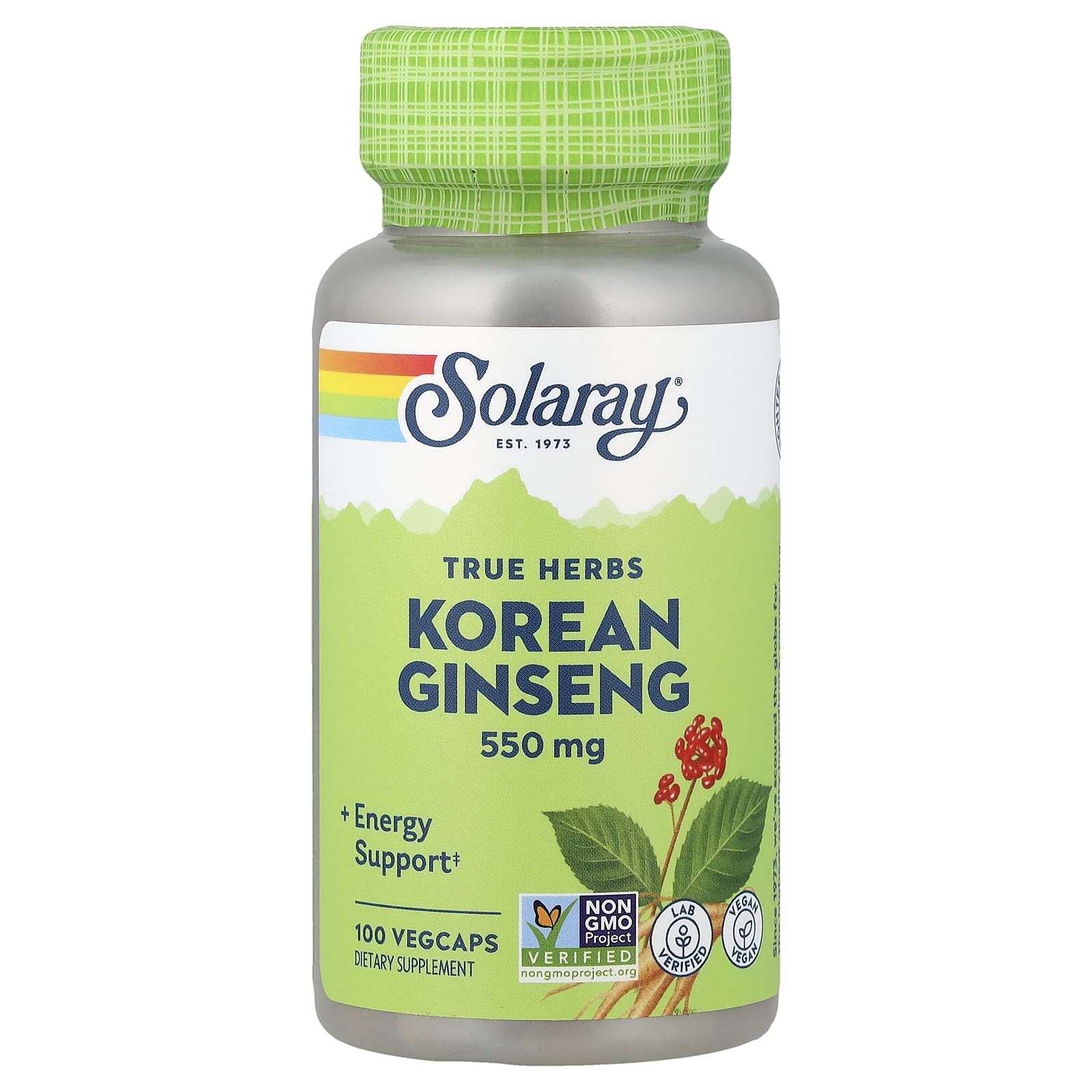 Solaray True Herbs, Korean Ginseng – 100 gélules végétales – 550 mg — Tunisie