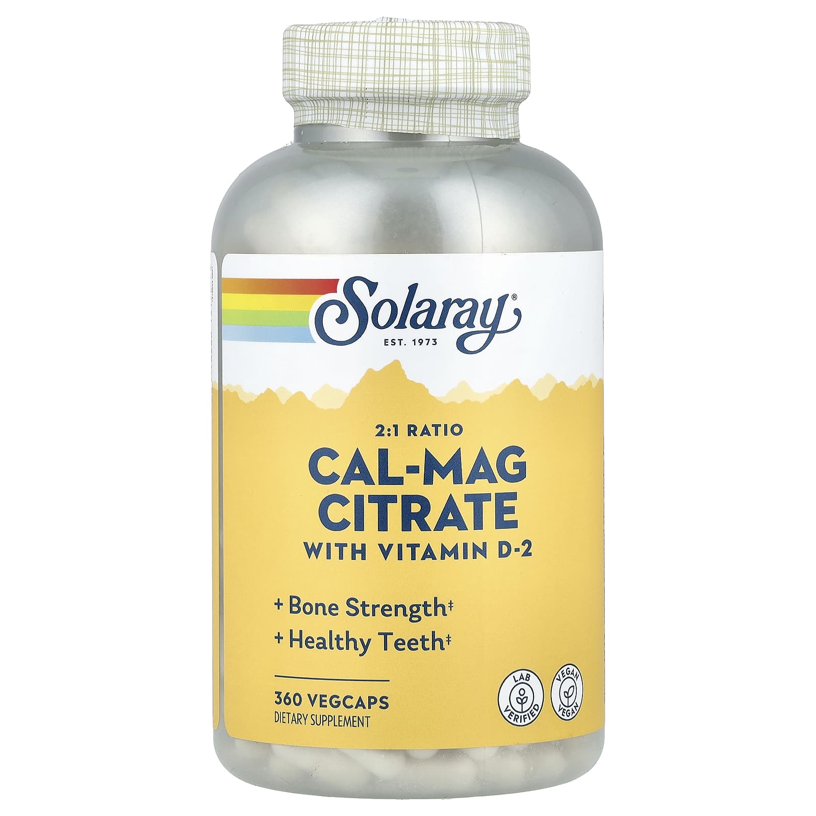 Solaray Cal-Mag Citrate with Vitamin D-2, 360 VegCaps — Tunisie