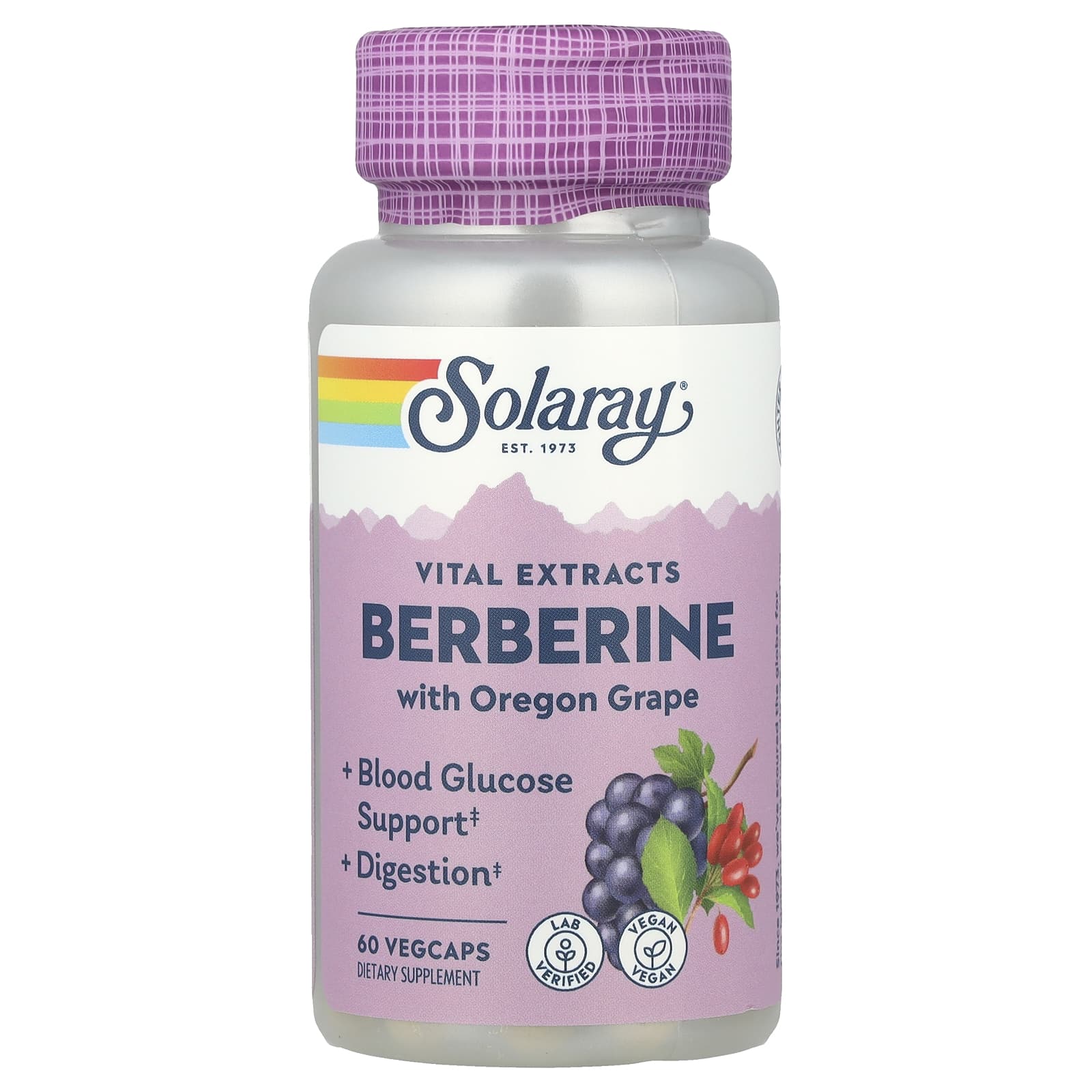 Solaray Berberine with Oregon Grape, 60 VegCaps – Berberine with Oregon Grape — Tunisie