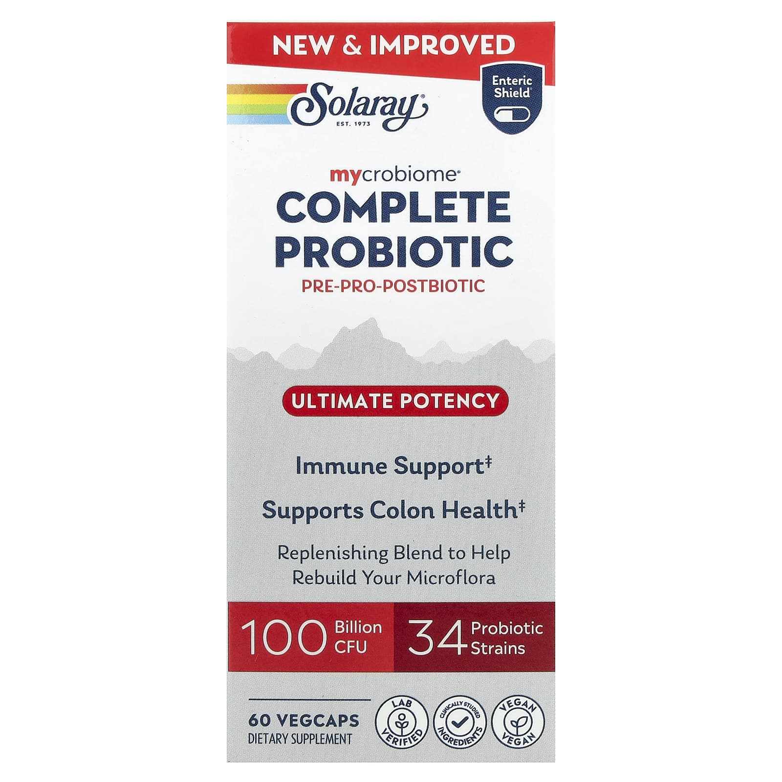 Solaray Mycrobiome, Complete Probiotic, Ultimate Potency, 60 VegCaps — Tunisie