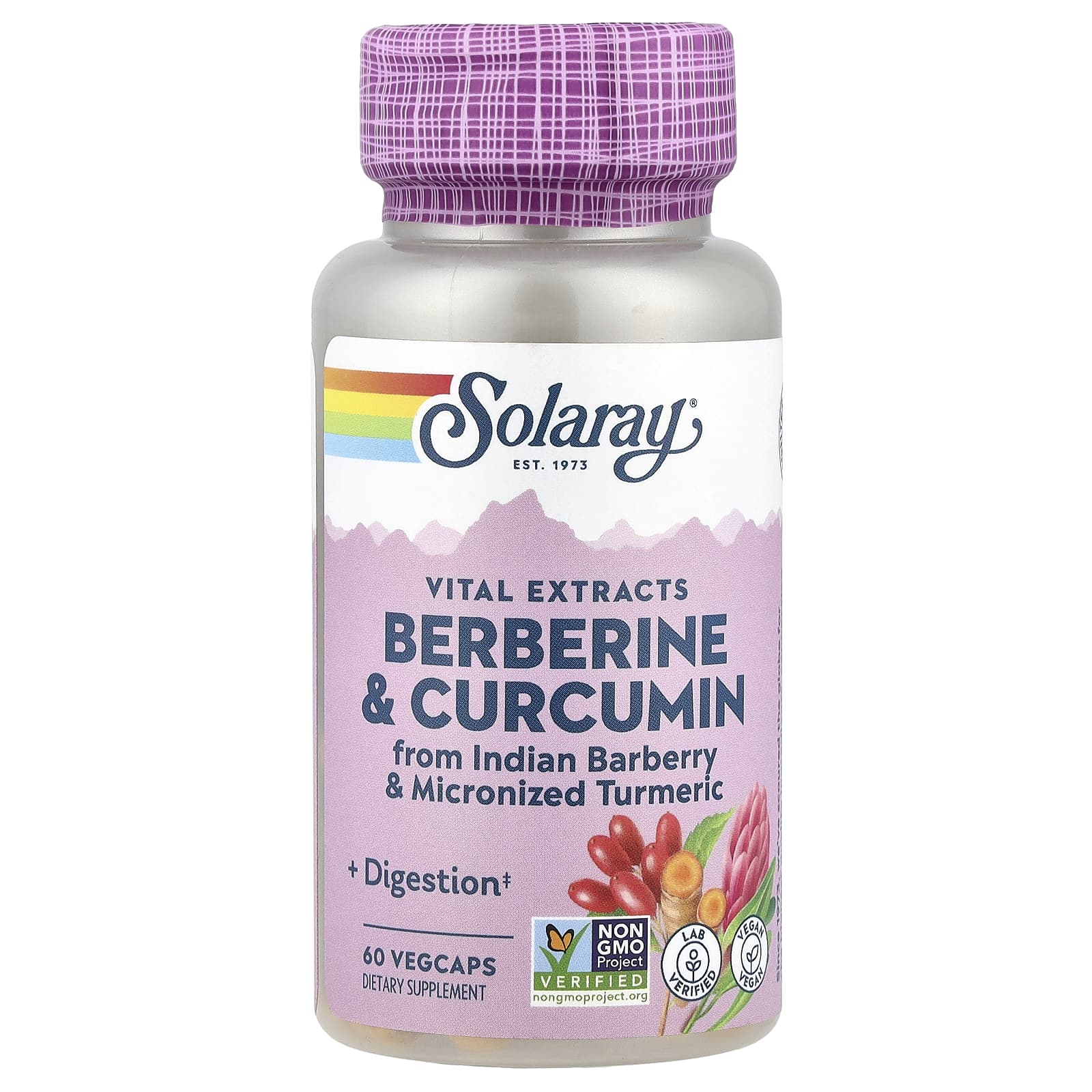 Solaray Vital Extracts, Berberine & Curcumin, 60 VegCaps — Tunisie